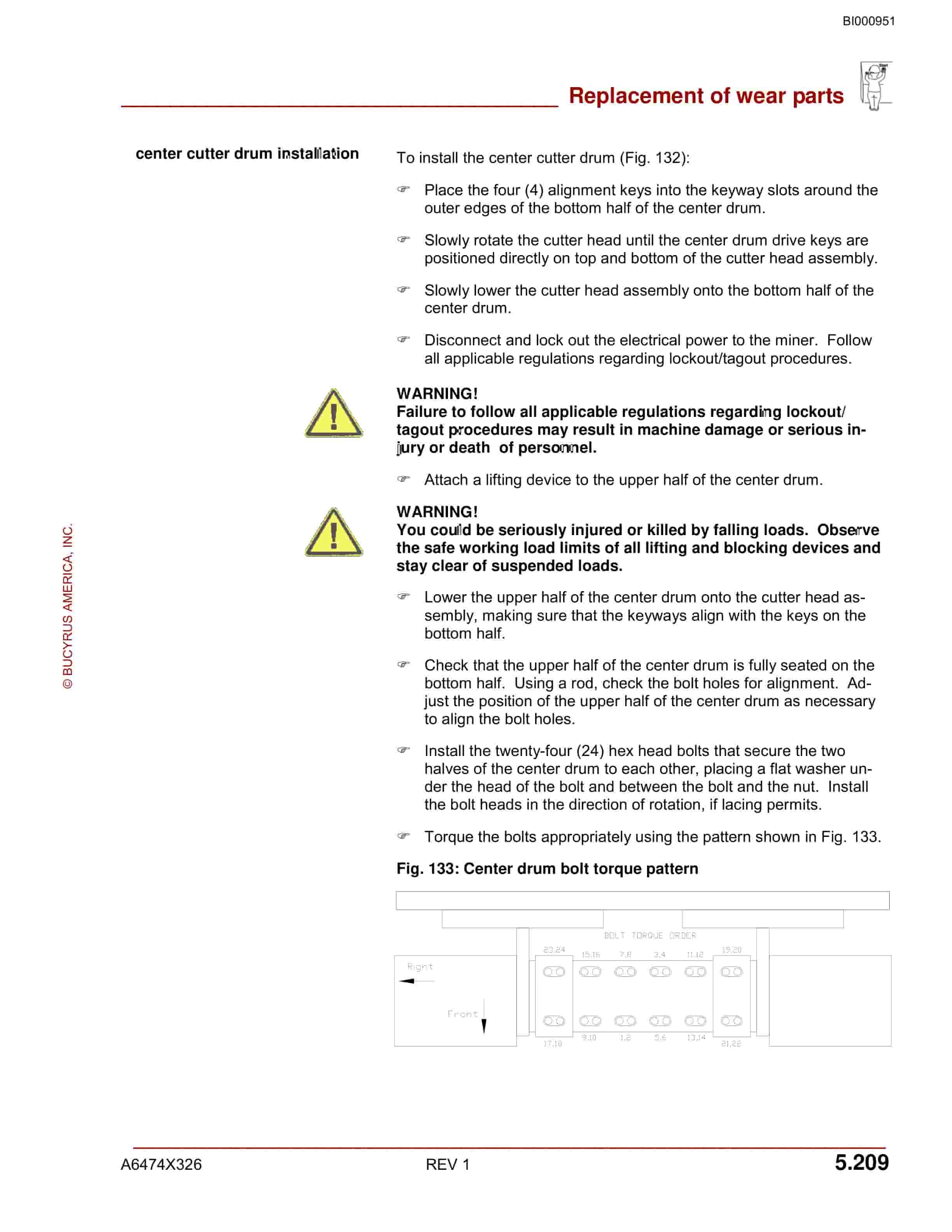 Bucyrus 30M4-NP India Continuous Miner Operation And Maintenance Manual BI000951-3