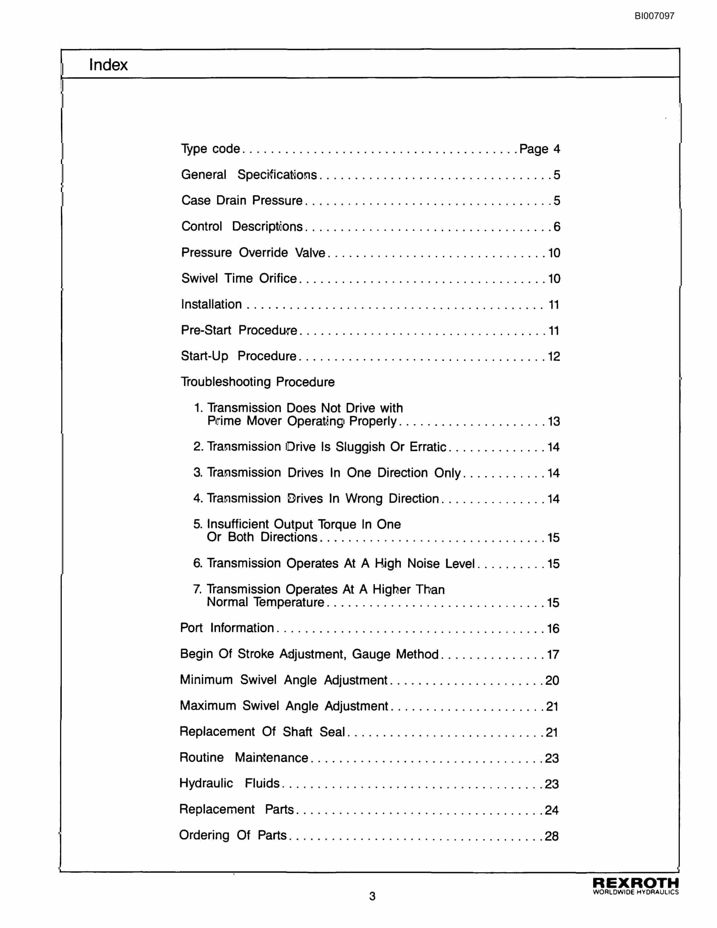 Bucyrus 35B Rotary Blasthole Drill Parts Catalog BI007097-5