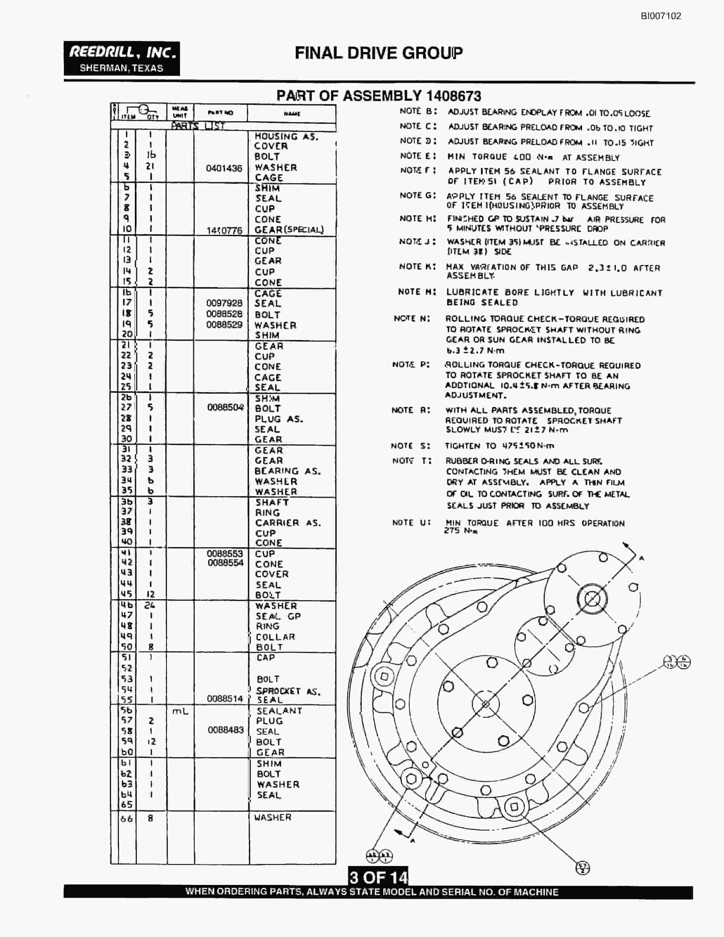 Bucyrus 35B Rotary Blasthole Drill Parts Catalog BI007102-3
