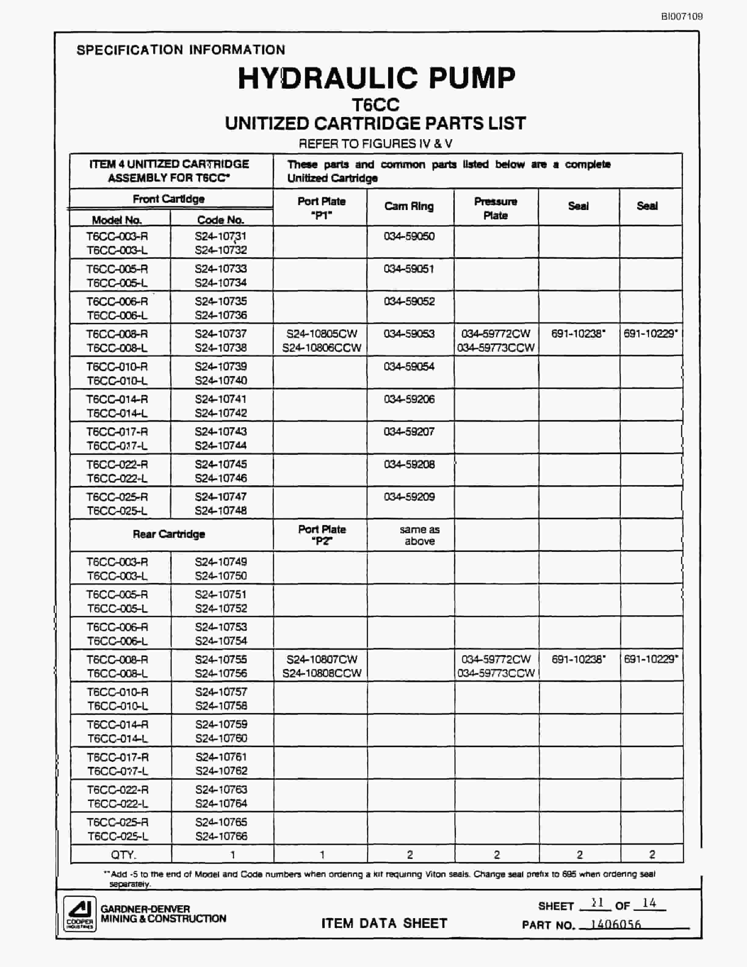 Bucyrus 35B Rotary Blasthole Drill Parts Catalog BI007109-3