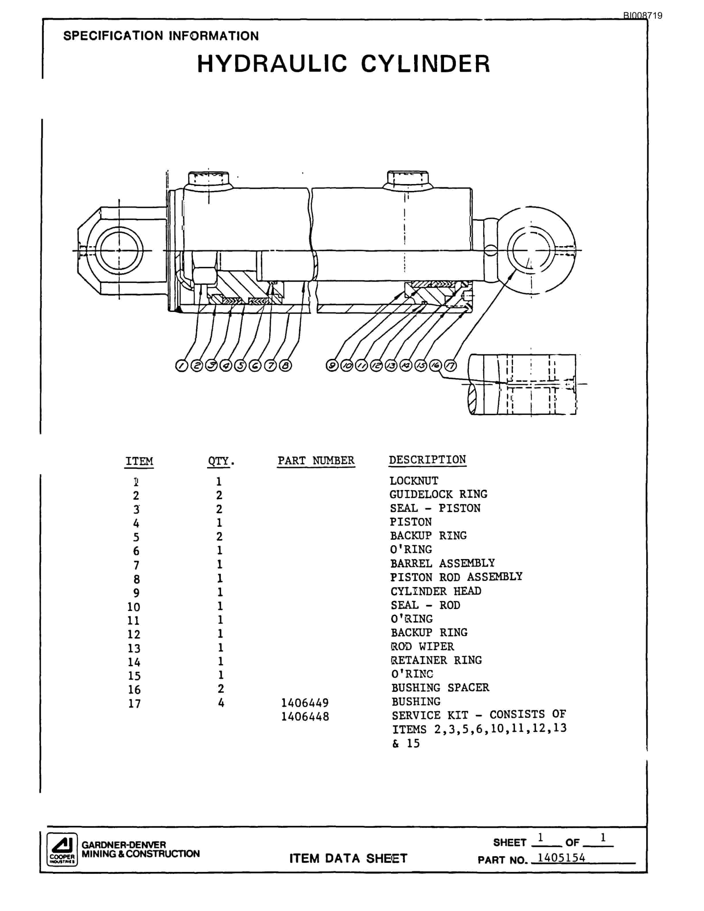 Bucyrus 35B Rotary Blasthole Drill Parts Catalog BI008719-2