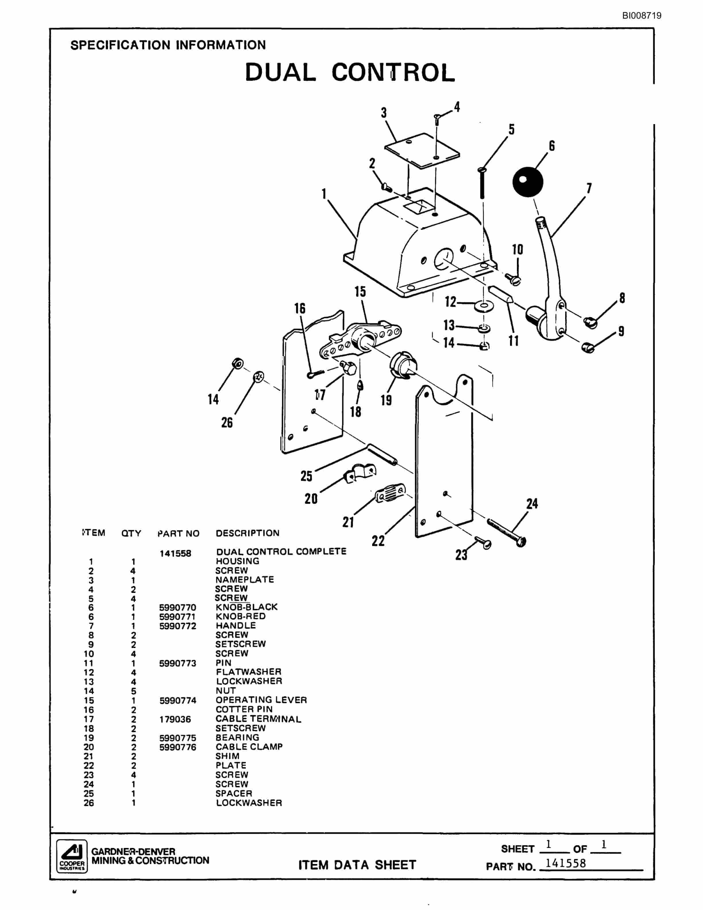 Bucyrus 35B Rotary Blasthole Drill Parts Catalog BI008719-5