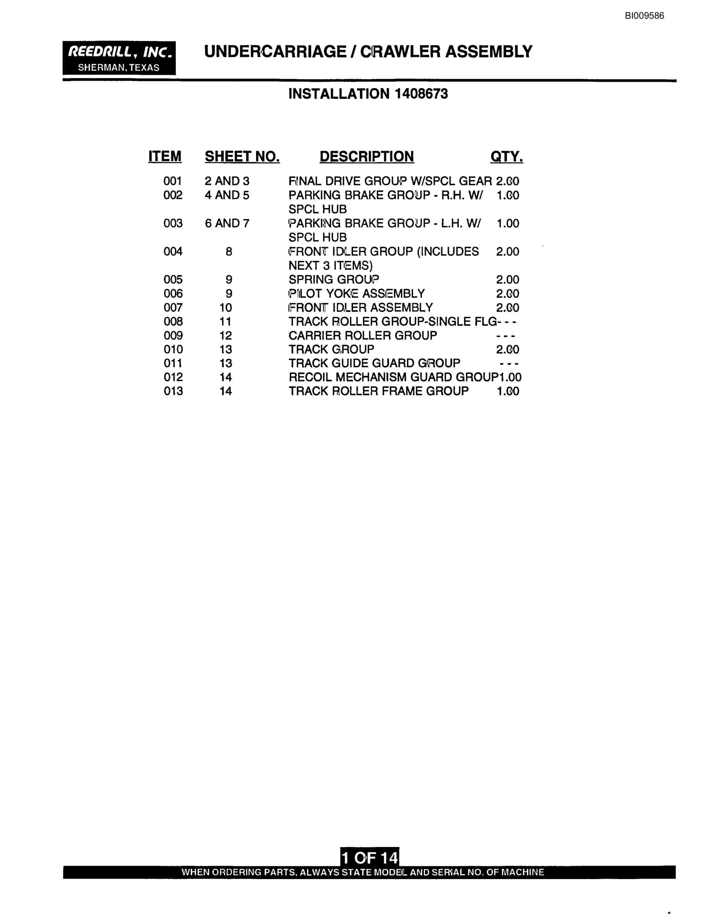 Bucyrus 35B Rotary Blasthole Drill Parts Catalog BI009586-3