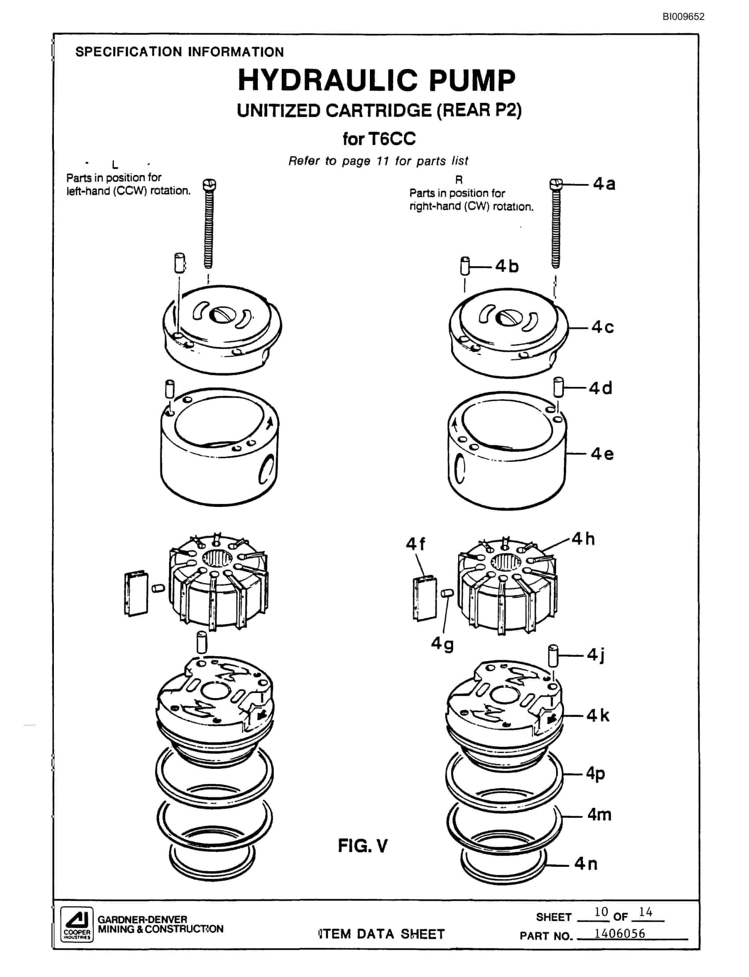 Bucyrus 35B Rotary Blasthole Drill Parts Catalog BI009652-3