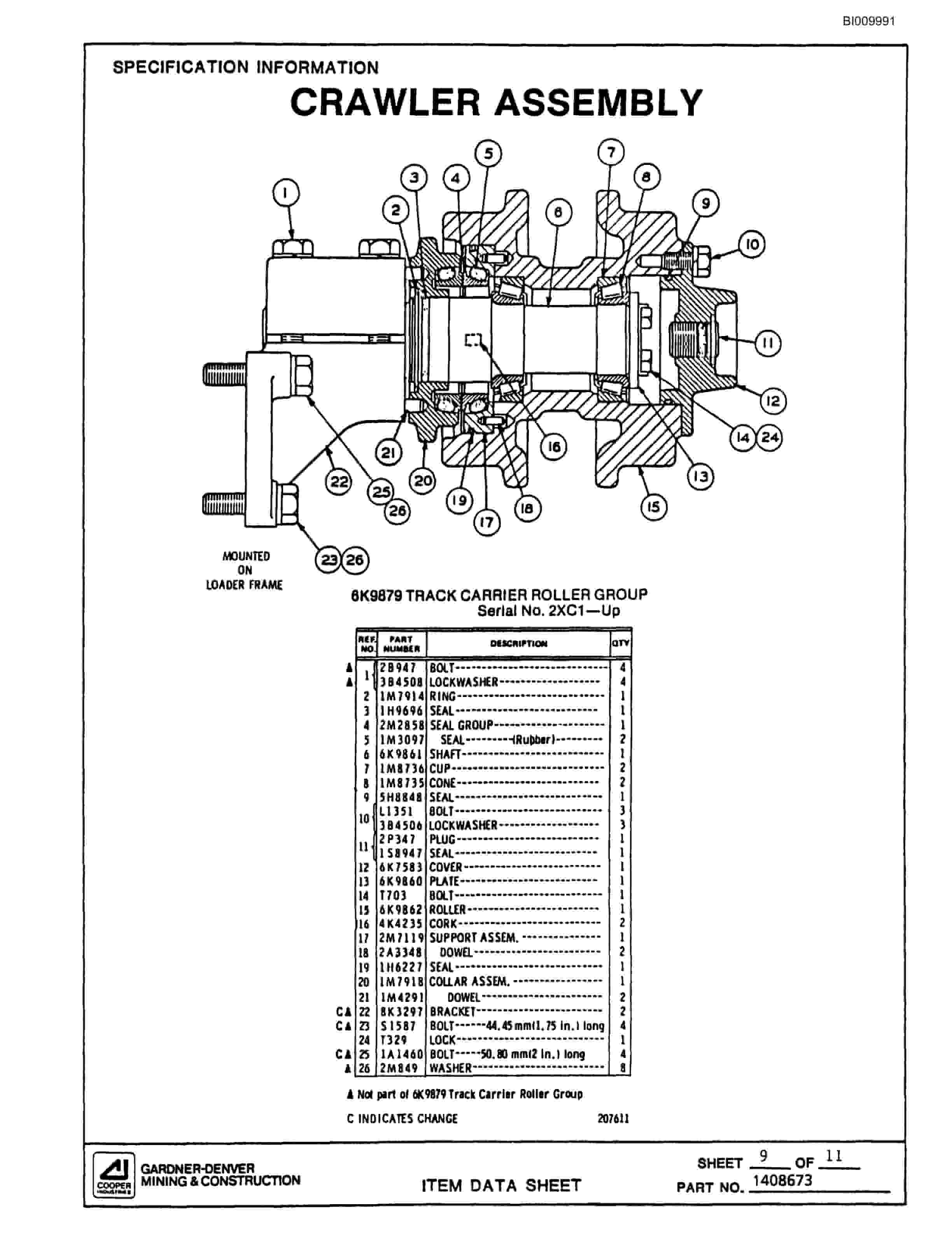 Bucyrus 35B Small Rotary Blasthole Drill Parts Catalog BI009991-3