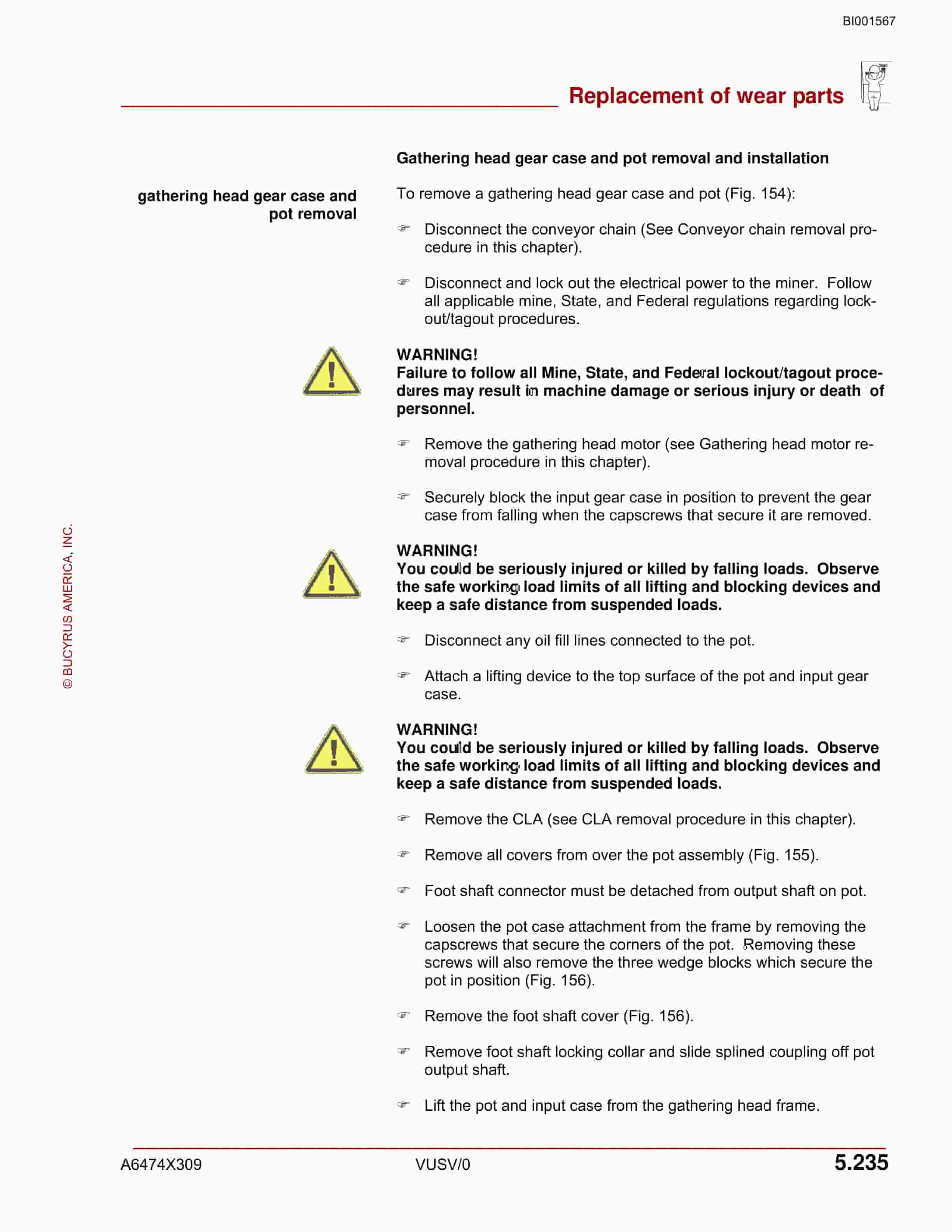 Bucyrus 35M3 Continuous Miner Operation Manual BI001567-3