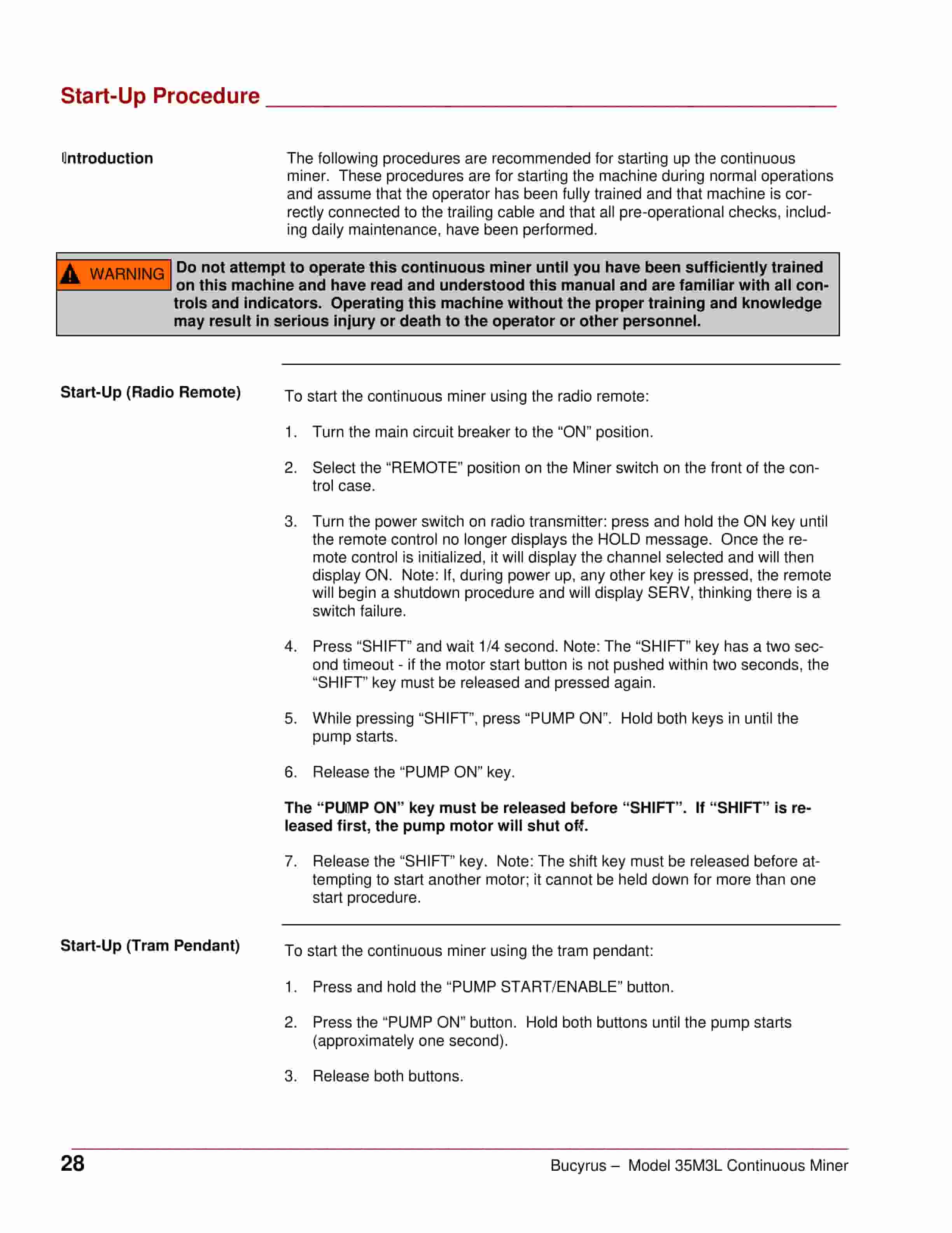 Bucyrus 35M3L Continuous Miner Operation Manual A6474X361 5 Bucyrus 35M3L Continuous Miner Operation Manual A6474X361 - Image 5