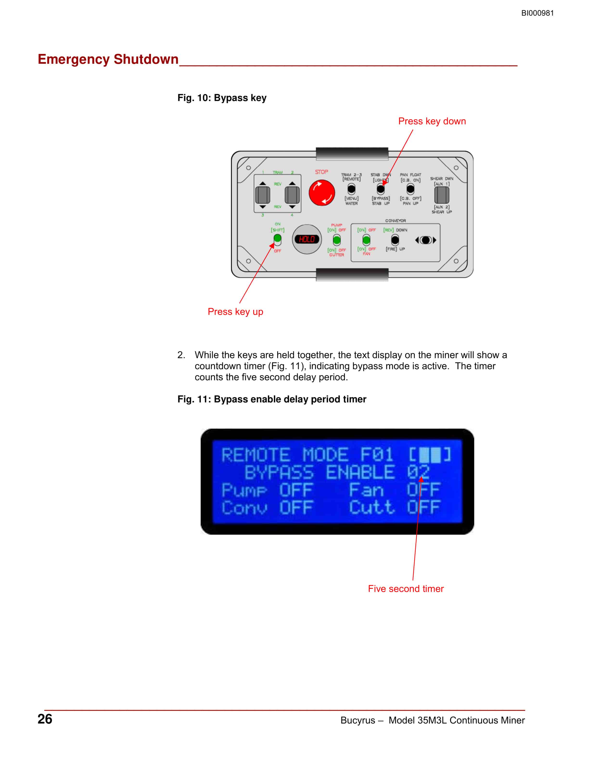 Bucyrus 35M3L Continuous Miner Operation Manual BI000981-4