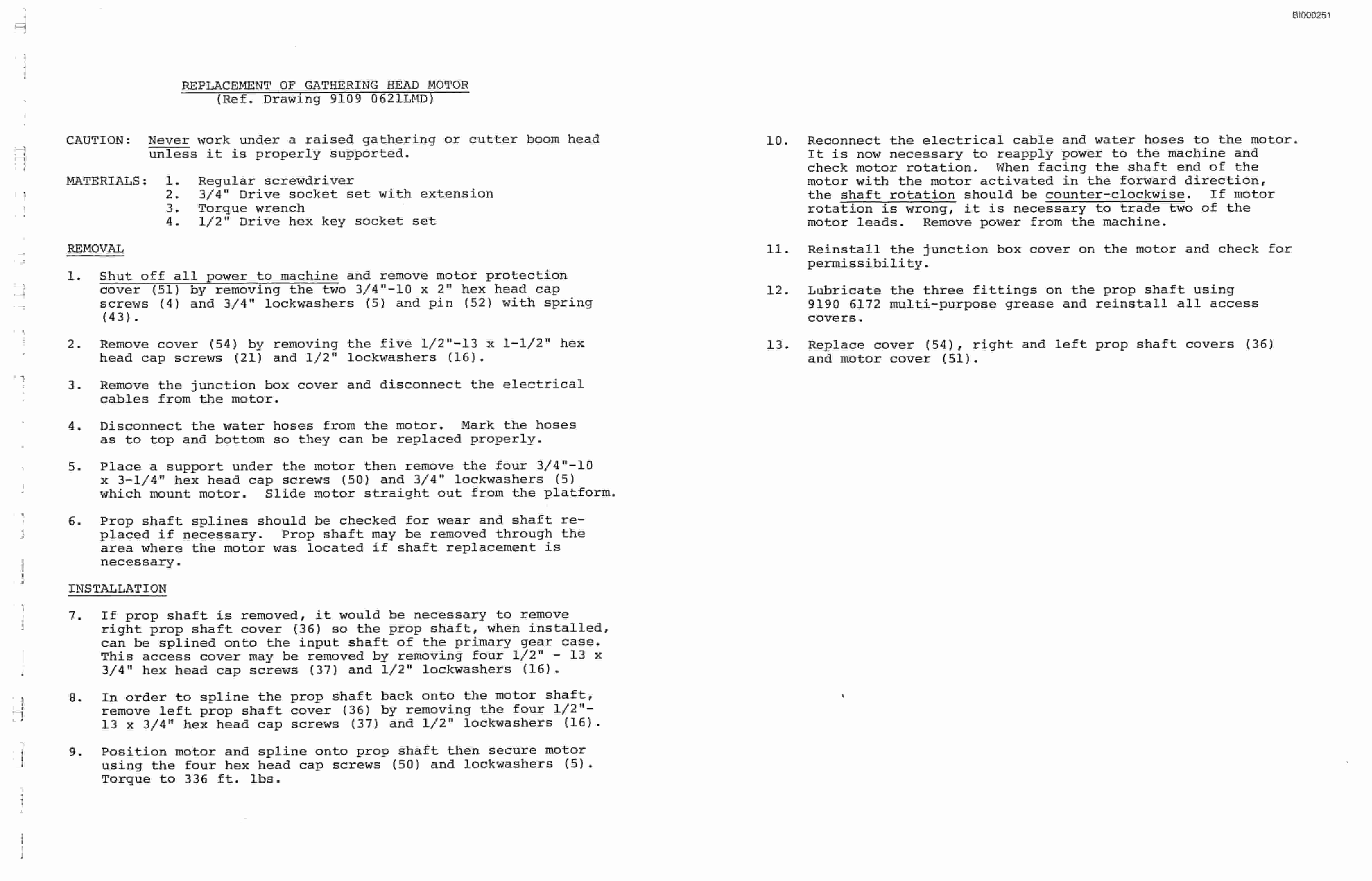 Bucyrus 3612 Marietta Drum Miner Technical Manual BI000251-4