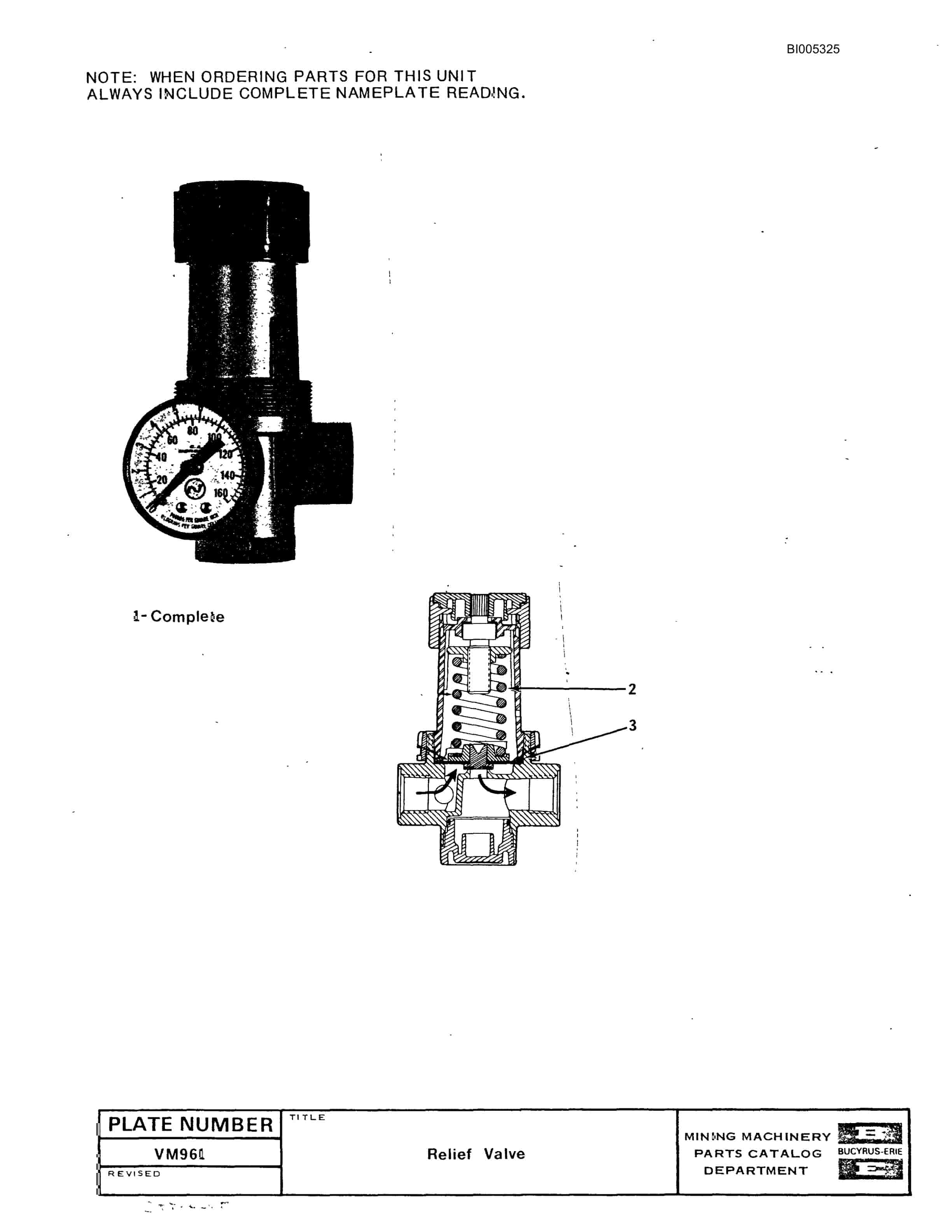 Bucyrus 380W Parts Catalog BI005325-3