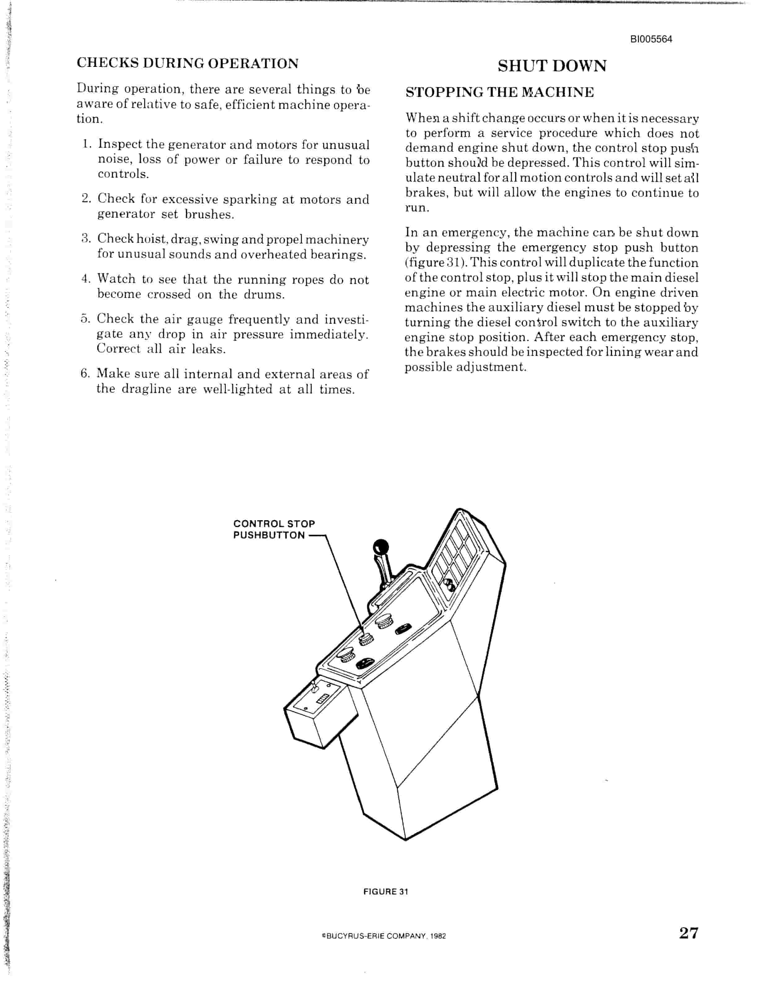 Bucyrus 380W Walking Dragline Parts Catalog BI005564-5