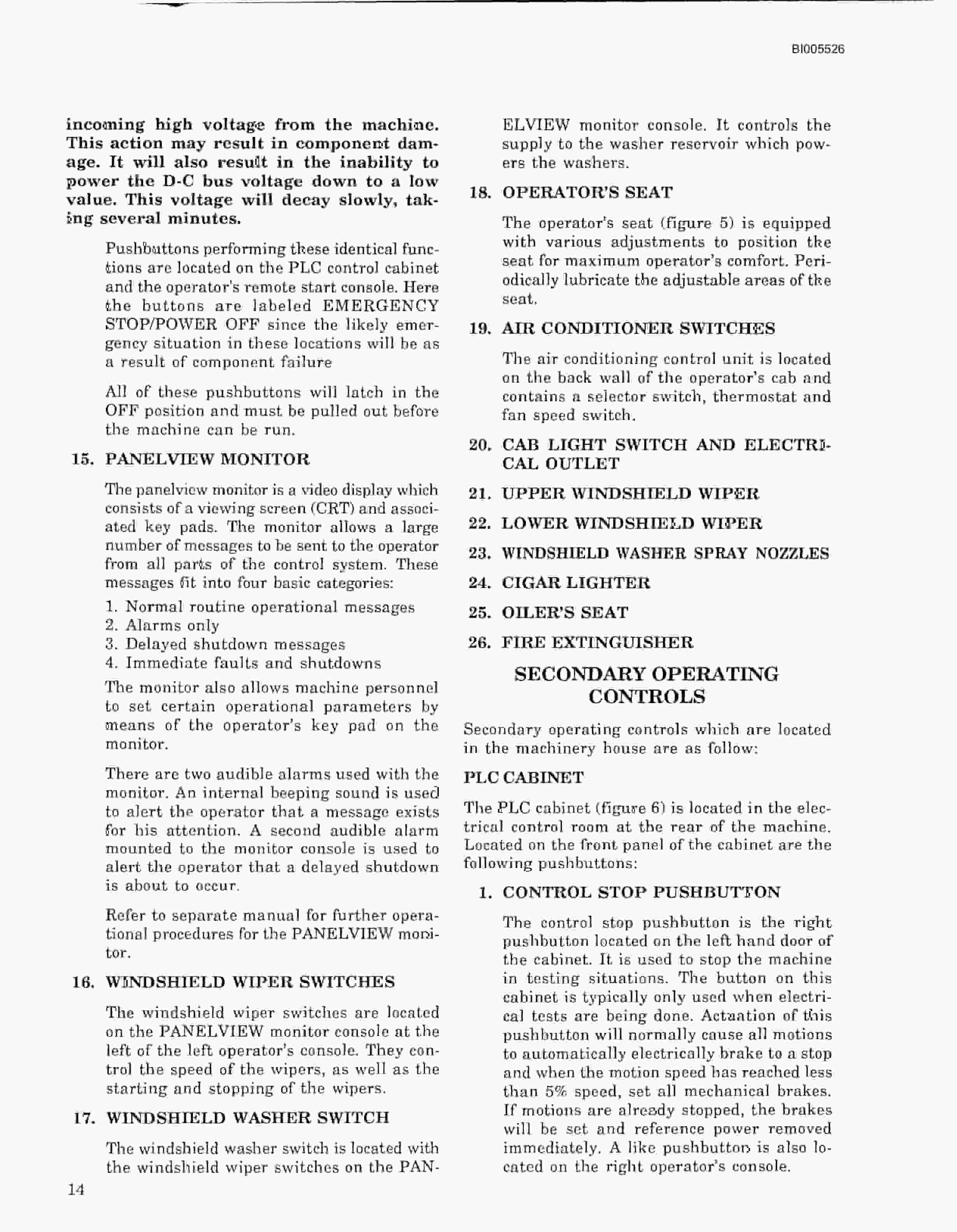 Bucyrus 395BII Electric Mining Shovel Technical Manual BI005526-2