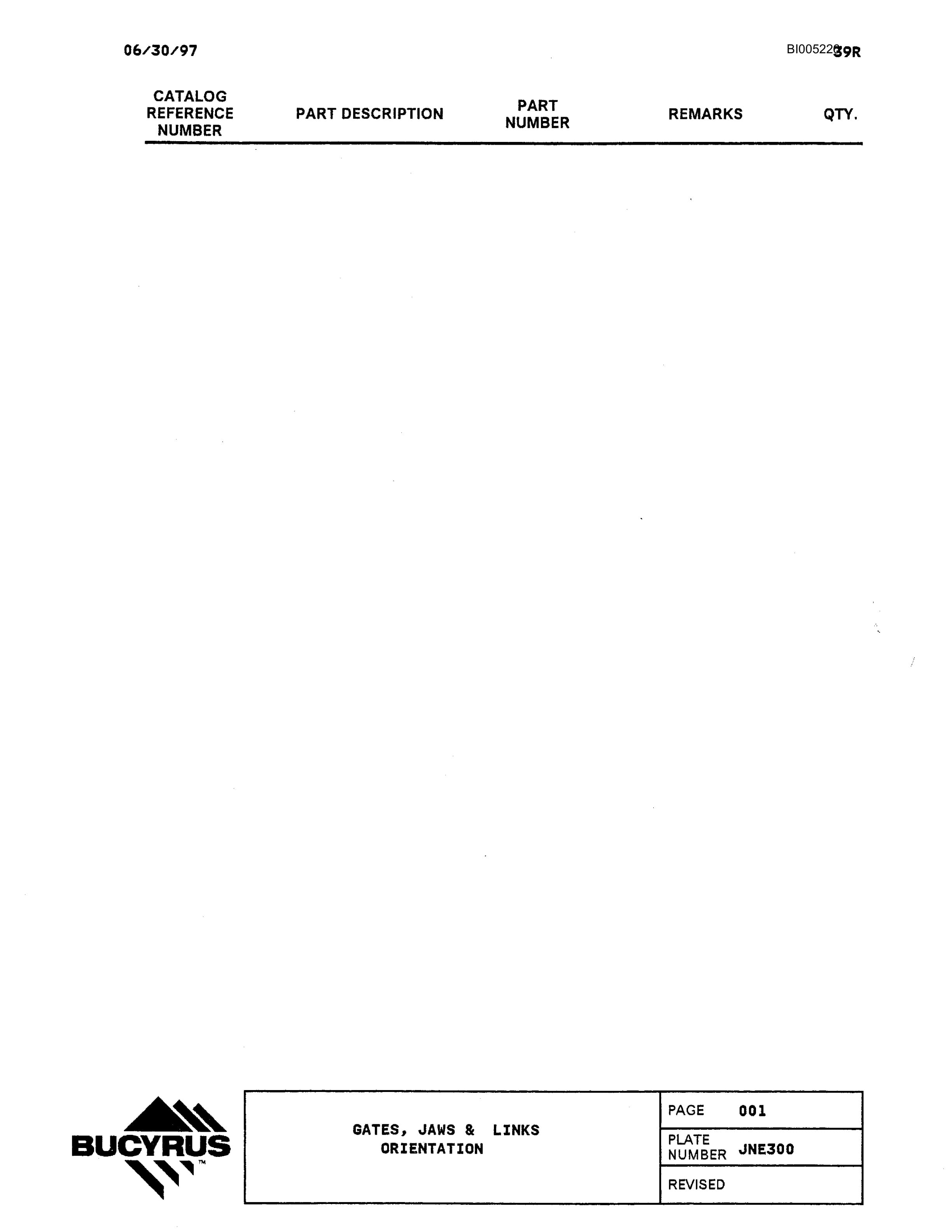 Bucyrus 39R Drill Parts Catalog BI005226-2