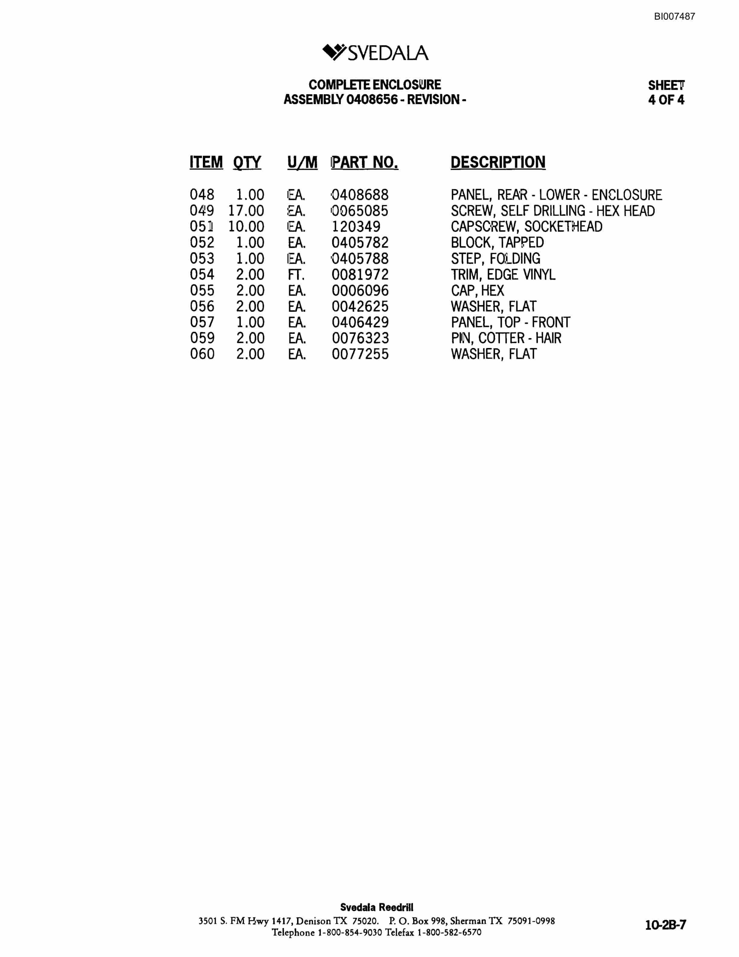 Bucyrus 400 Hydraulic Track Drill Parts Catalog BI007487-5