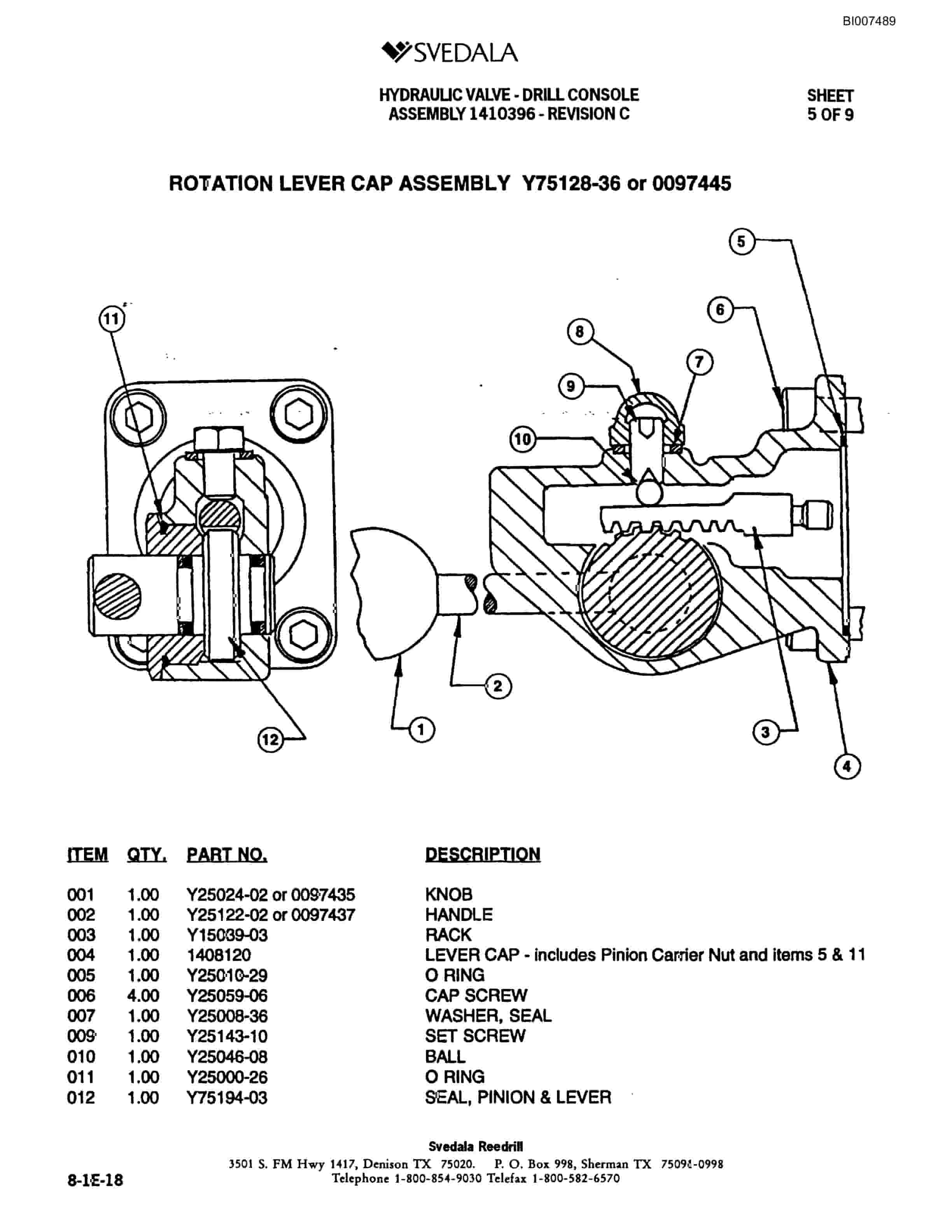 Bucyrus 400 Hydraulic Track Drill Parts Catalog BI007489-3