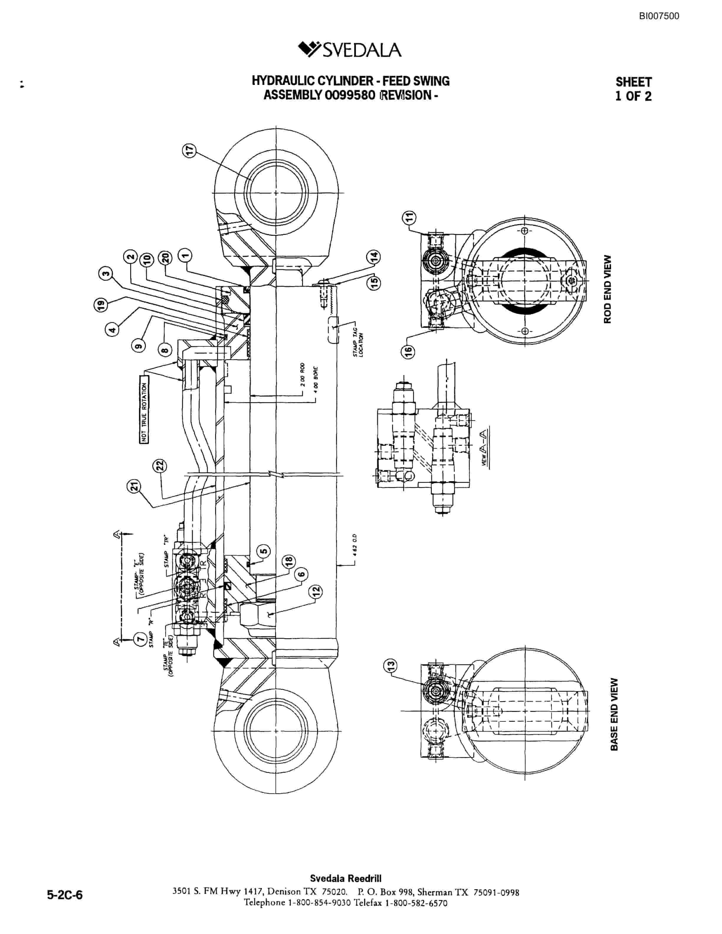 Bucyrus 400 Hydraulic Track Drill Parts Catalog BI007500-2