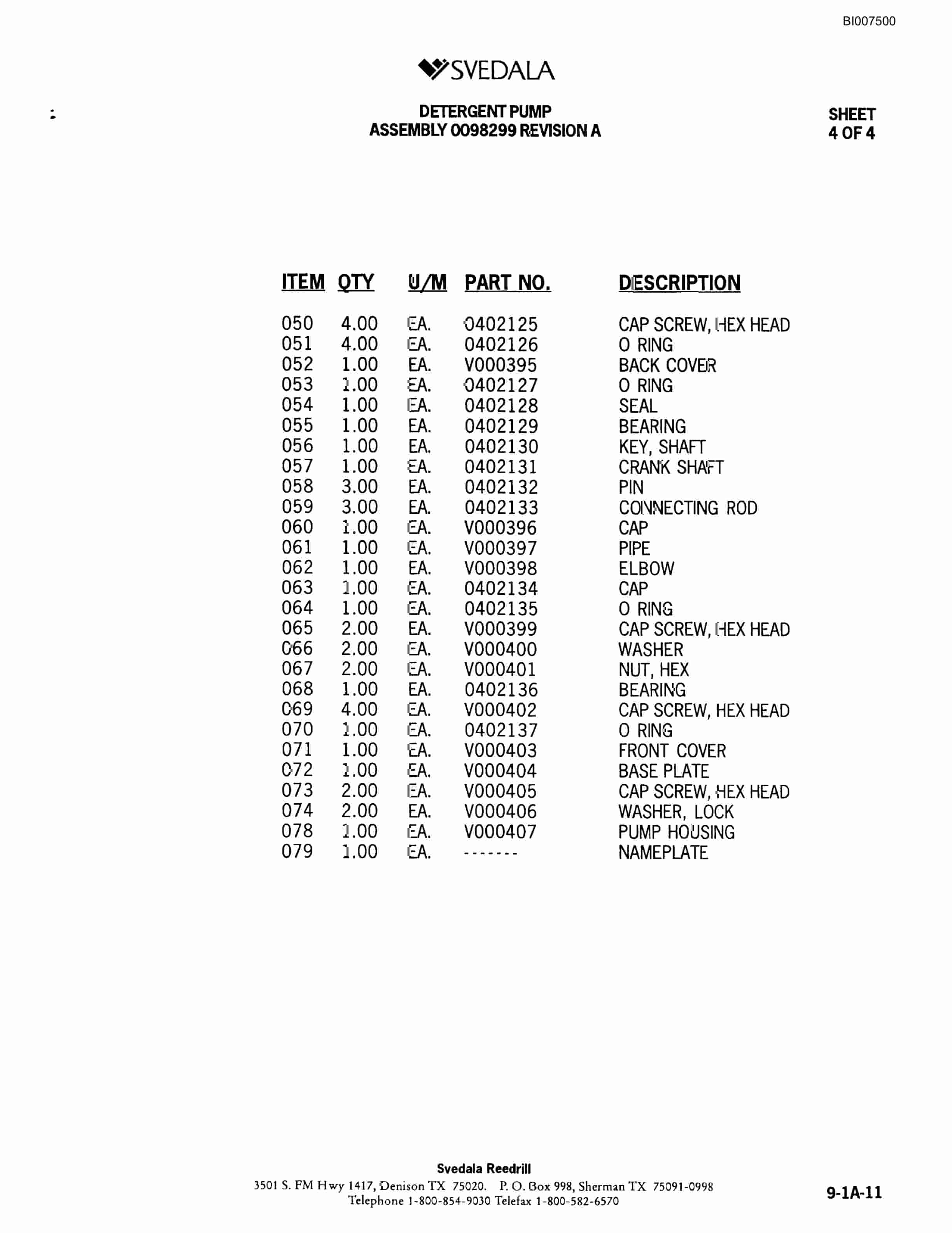 Bucyrus 400 Hydraulic Track Drill Parts Catalog BI007500-4
