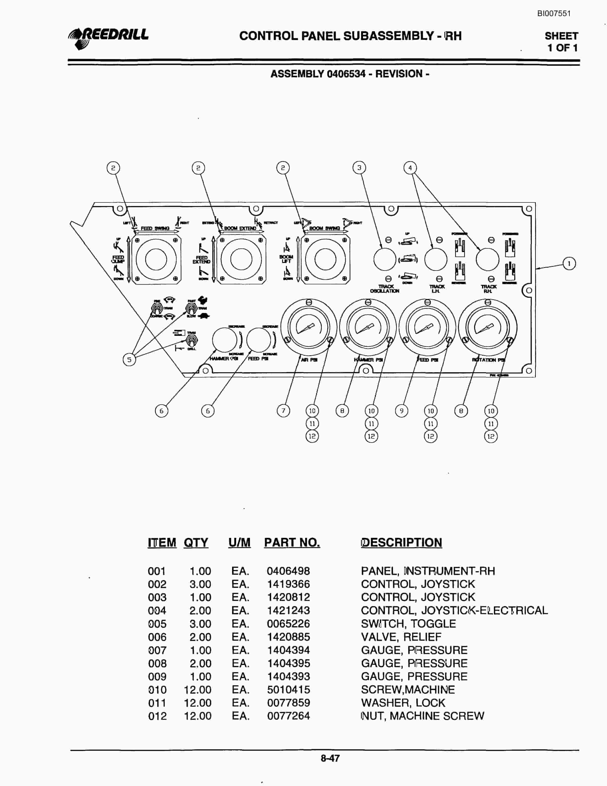 Bucyrus 400 Hydraulic Track Drill Parts Catalog BI007551-4