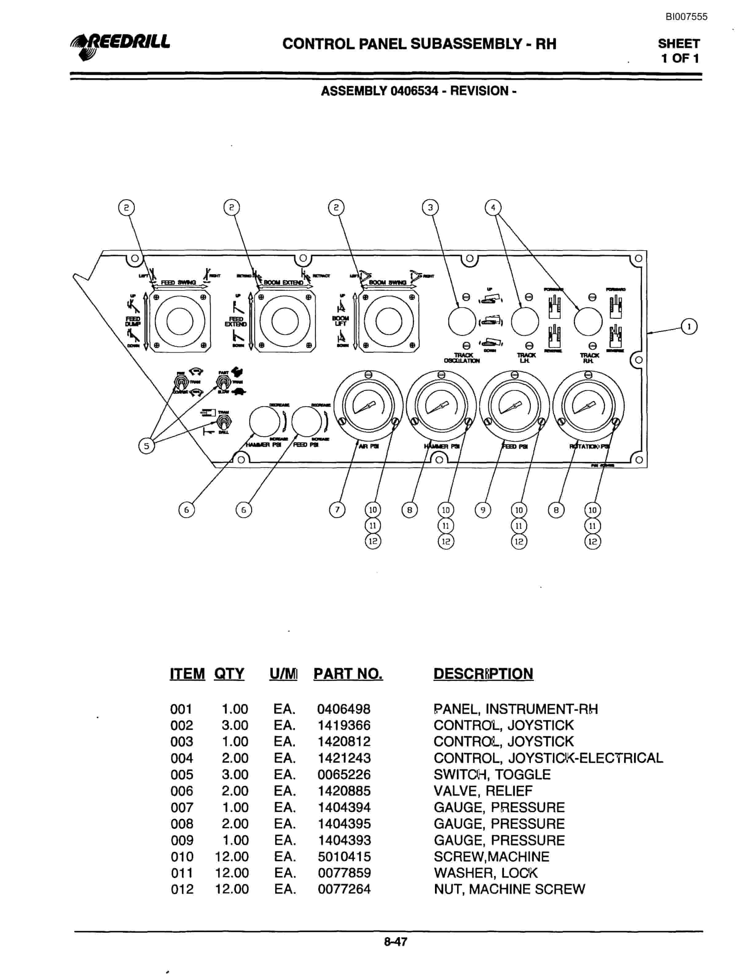 Bucyrus 400 Hydraulic Track Drill Parts Catalog BI007555-4