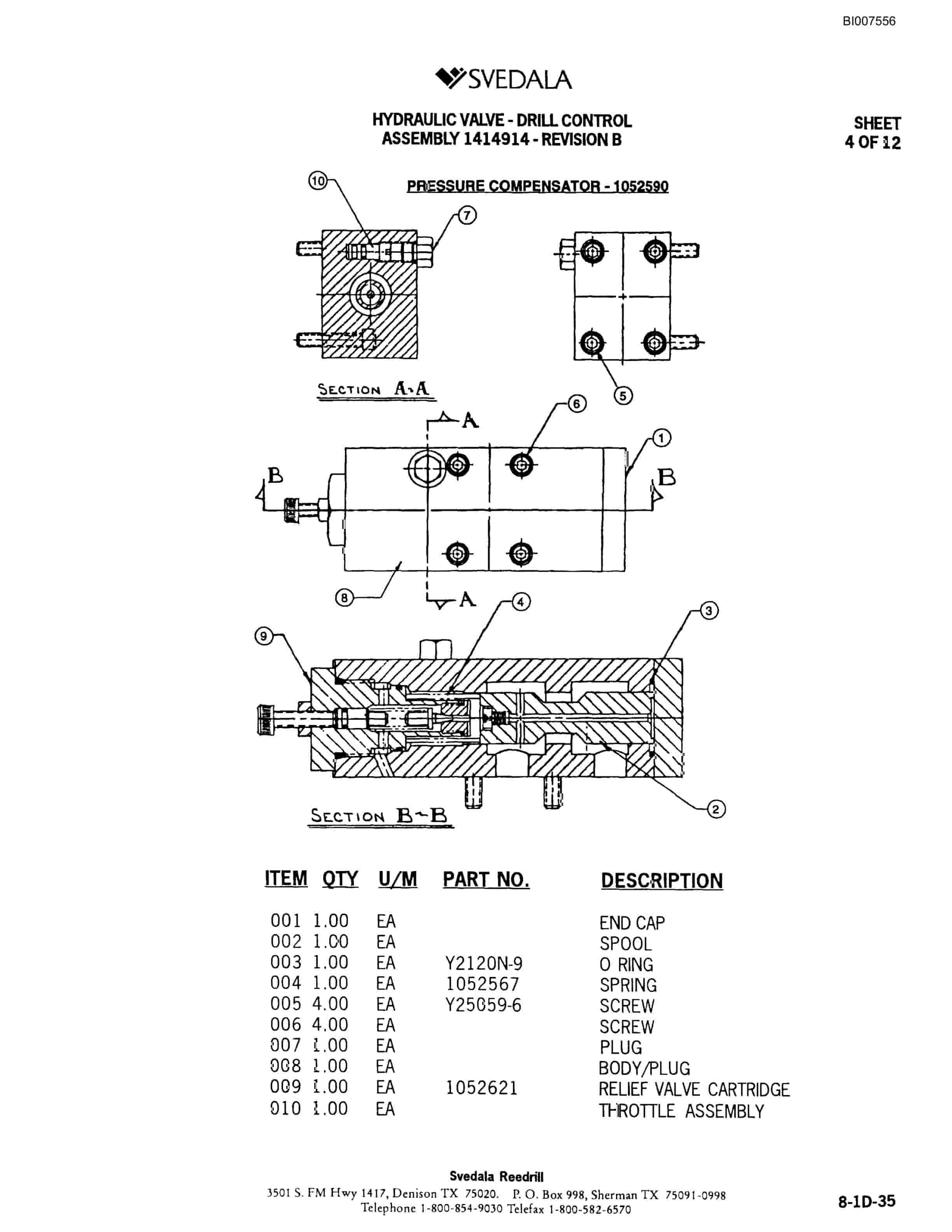 Bucyrus 400 Hydraulic Track Drill Parts Catalog BI007556-4