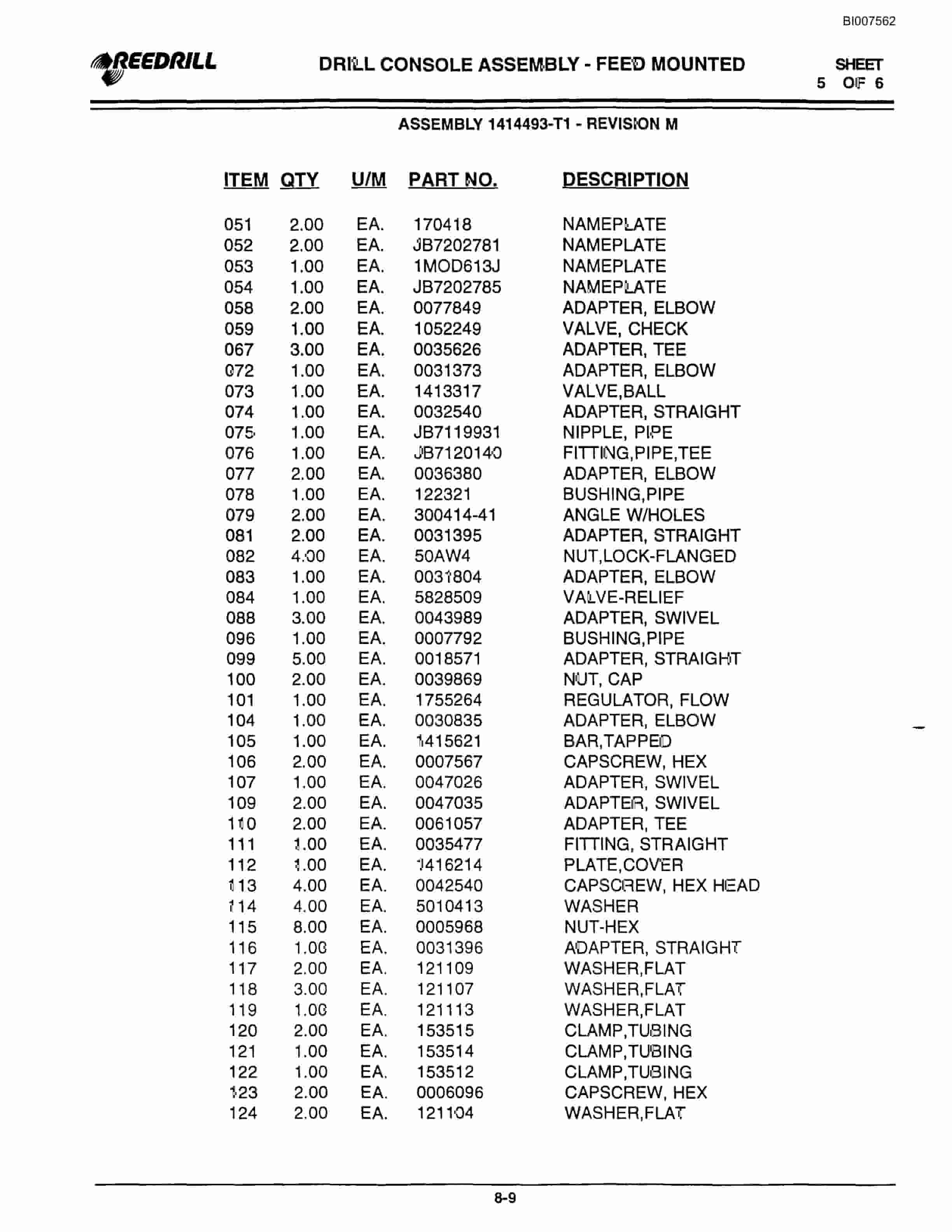 Bucyrus 400 Hydraulic Track Drill Parts Catalog BI007562-3