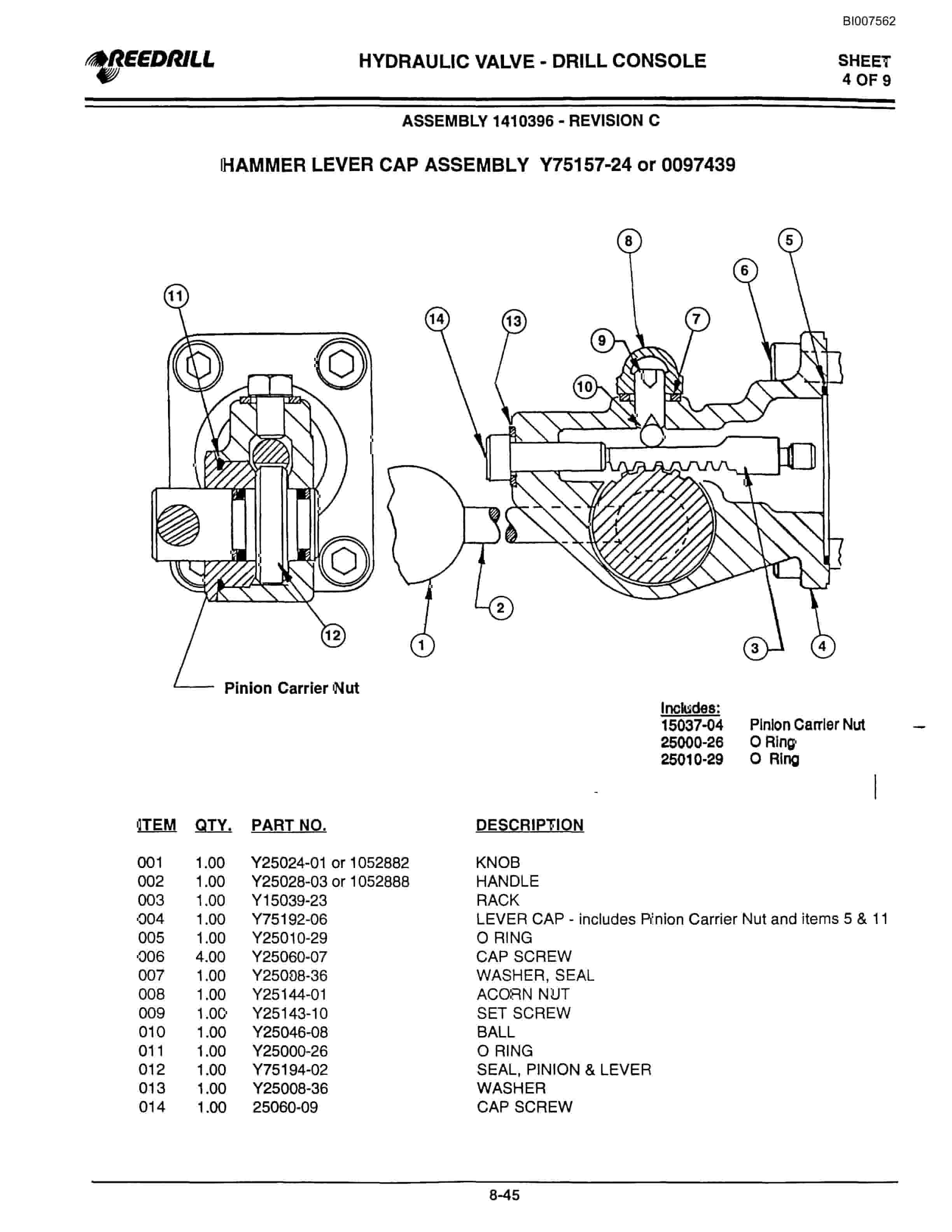 Bucyrus 400 Hydraulic Track Drill Parts Catalog BI007562-4