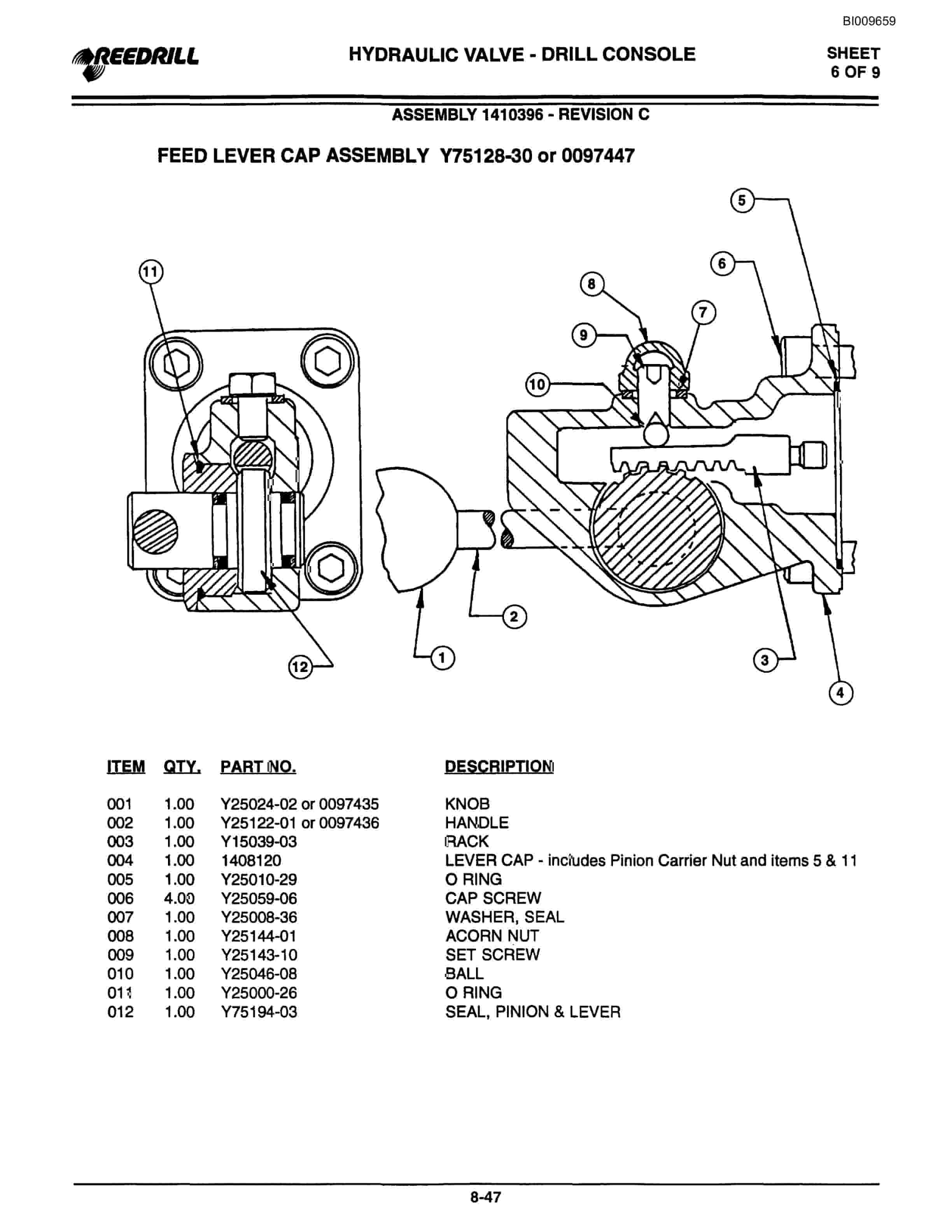 Bucyrus 400 Hydraulic Track Drill Parts Catalog BI009659-4