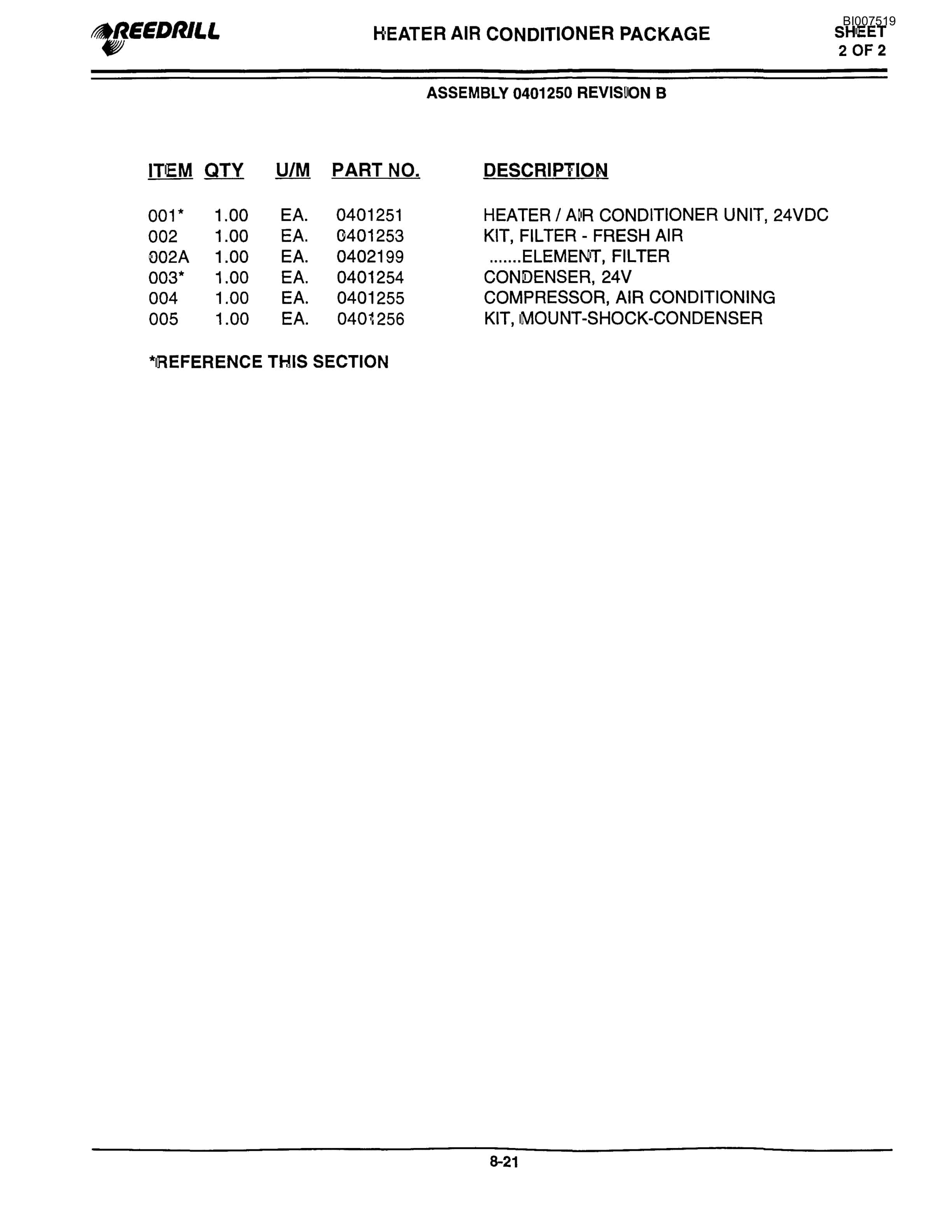 Bucyrus 4000 Hydraulic Track Drill Parts Catalog BI007519-3