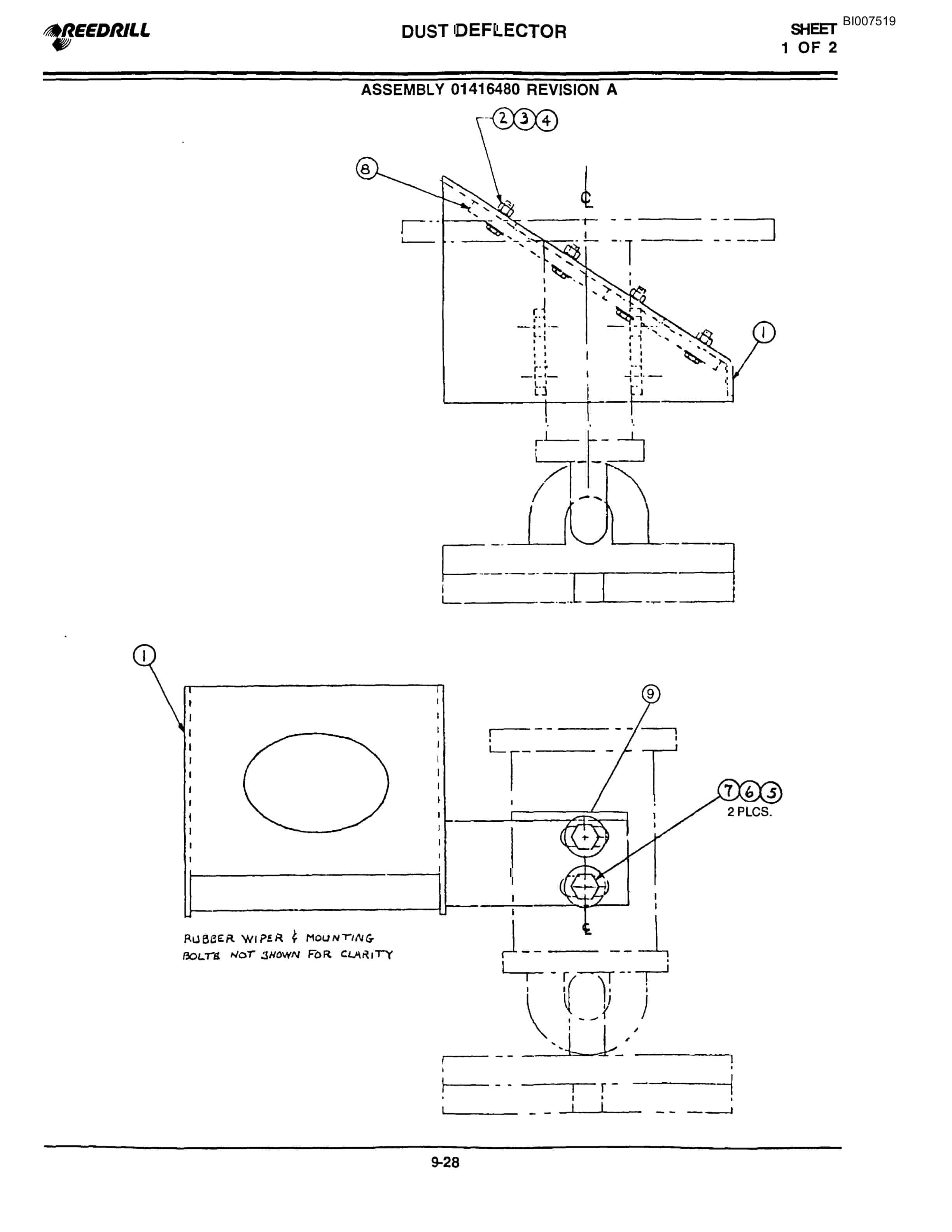 Bucyrus 4000 Hydraulic Track Drill Parts Catalog BI007519-4
