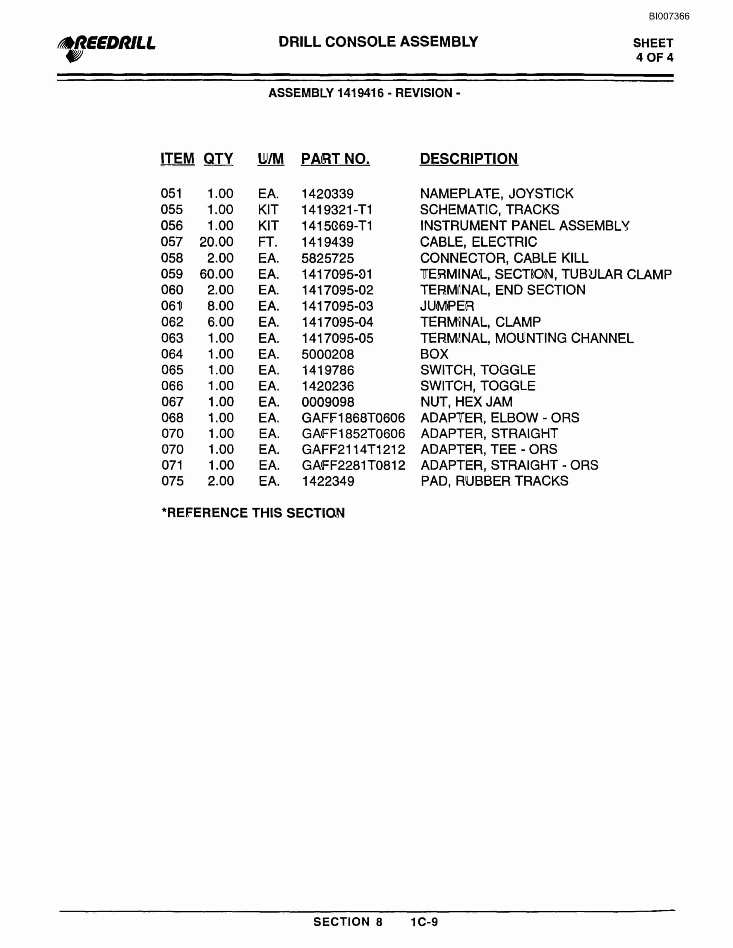 Bucyrus 402 Hydra-Trac Hydraulic Track Drill Parts Catalog BI007366-3