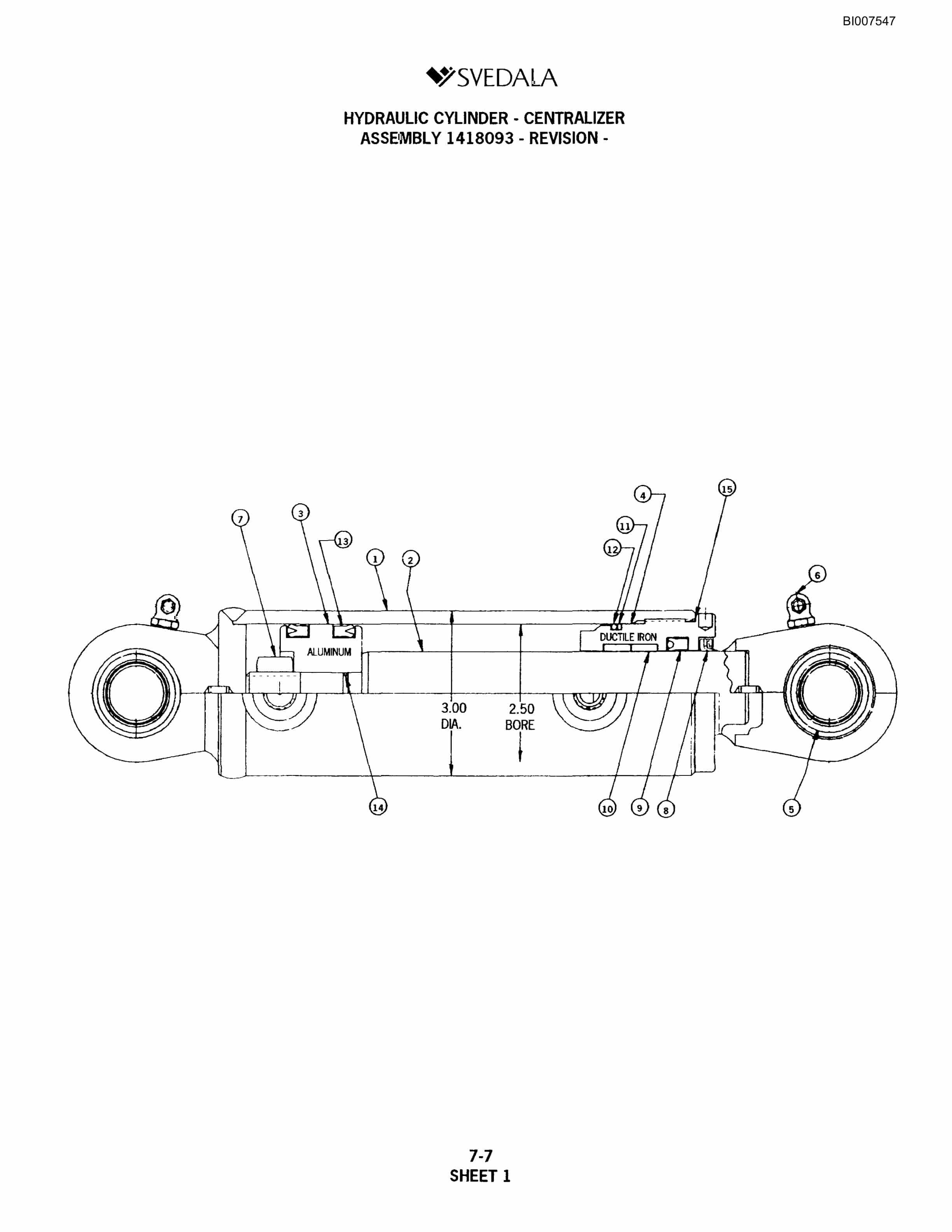 Bucyrus 402 Hydraulic Track Drill Parts Catalog BI007547-2