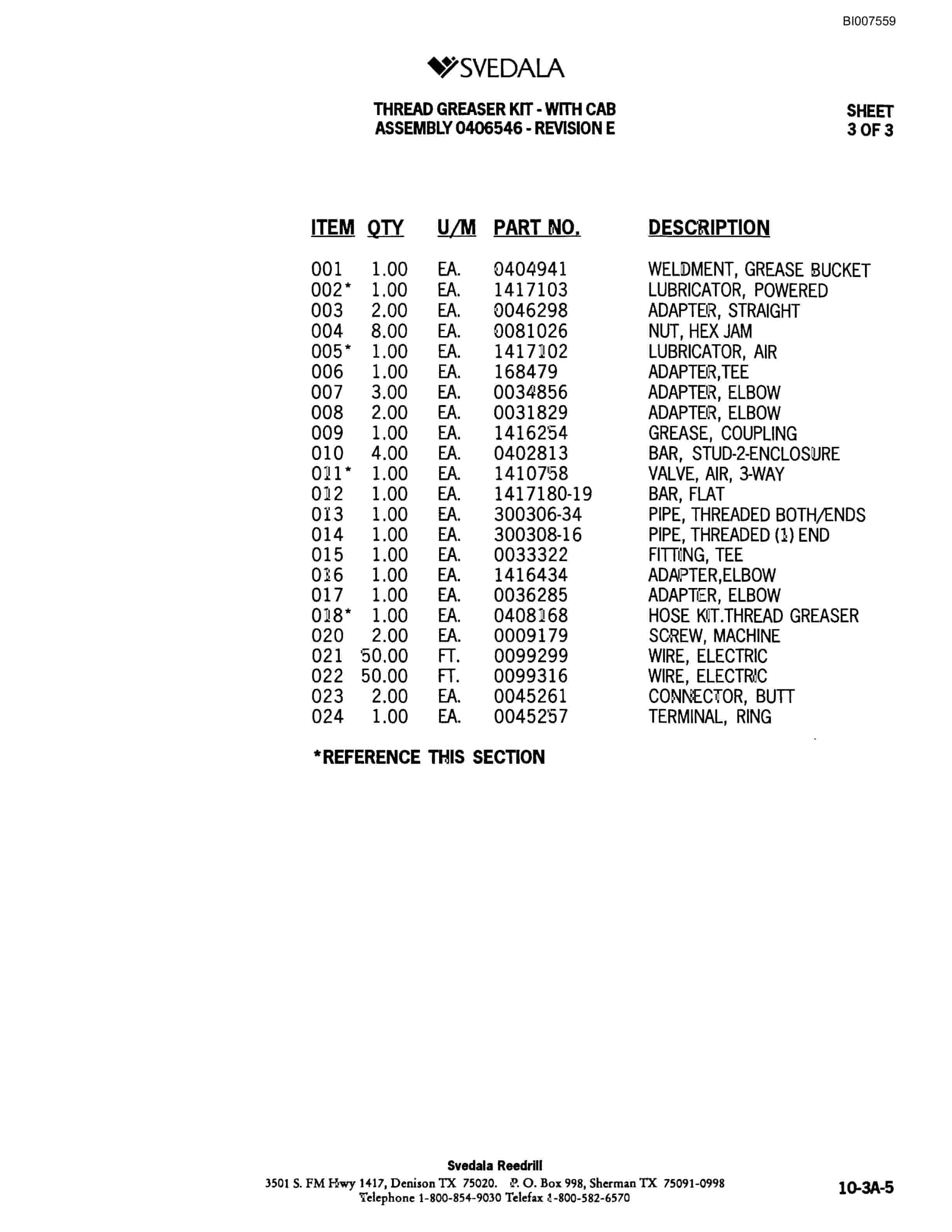 Bucyrus 402 Hydraulic Track Drill Parts Catalog BI007559-5