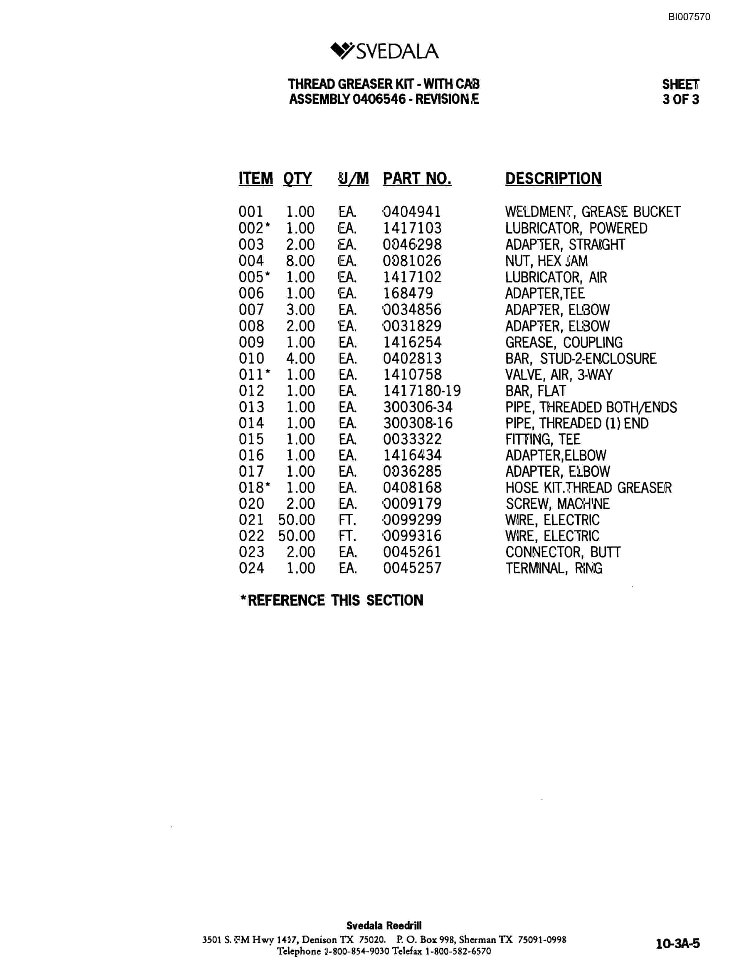 Bucyrus 402 Hydraulic Track Drill Parts Catalog BI007570-5