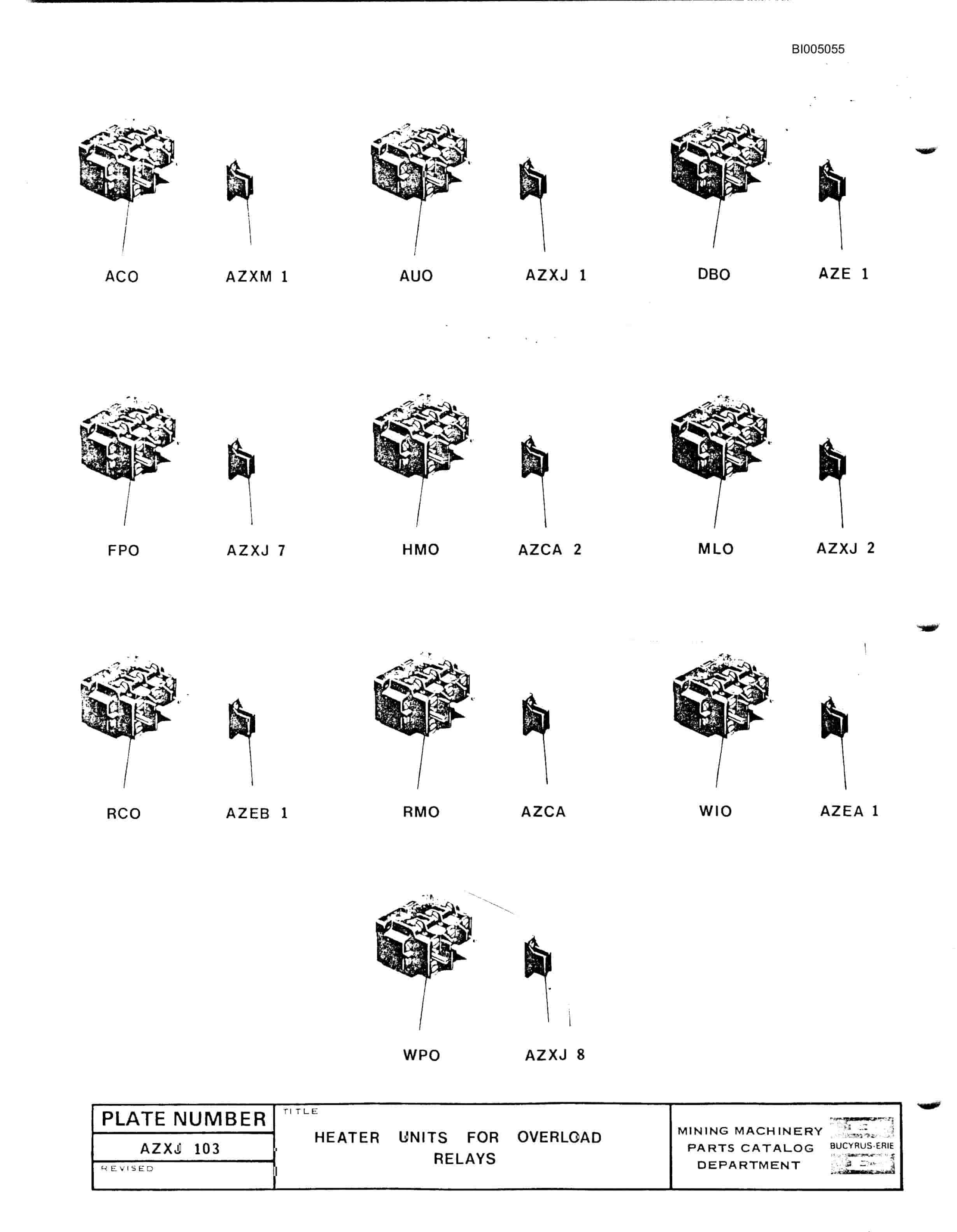 Bucyrus 40R Drill Parts Catalog BI005055-5