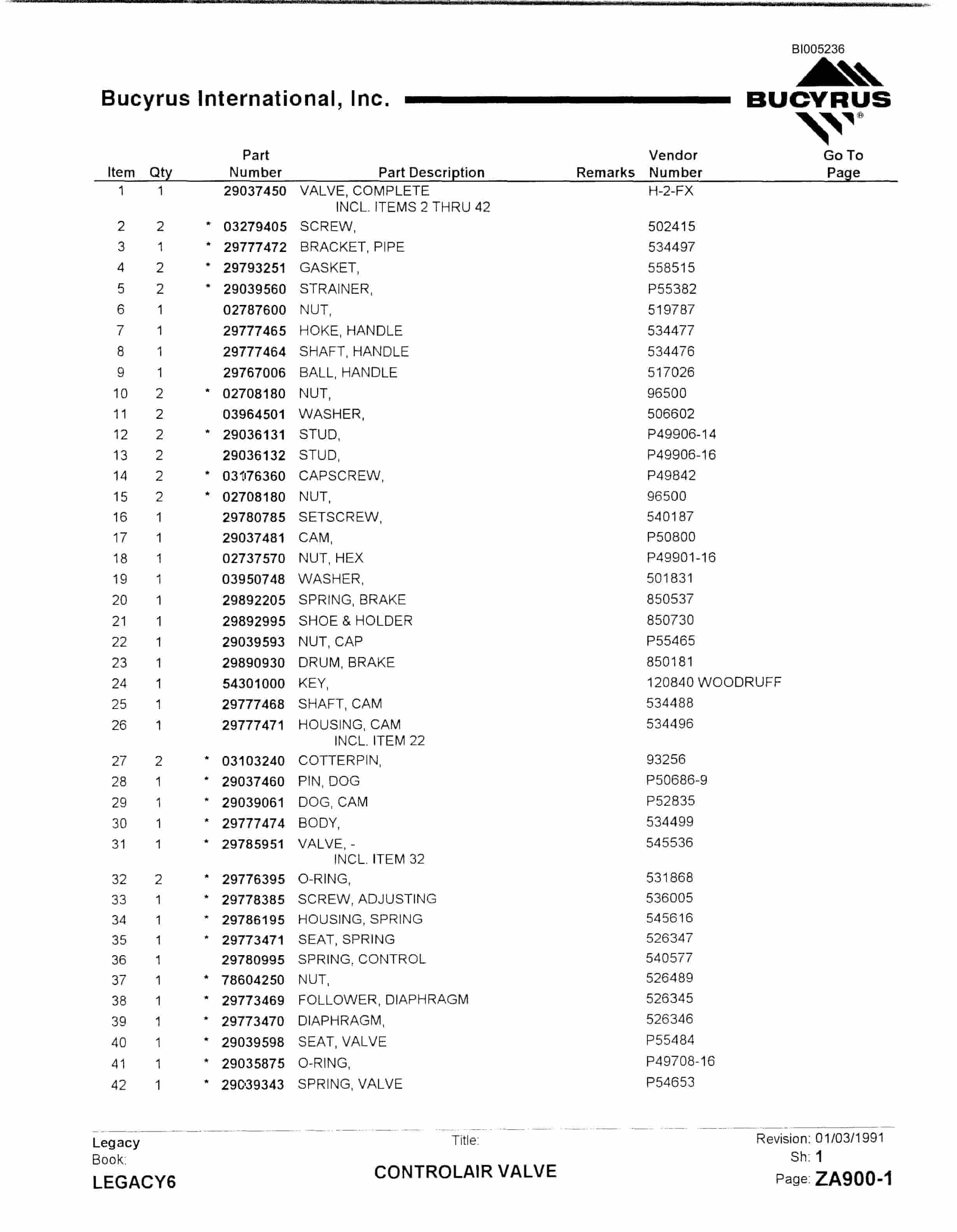 Bucyrus 45-R Rotary Drill Parts Catalog BI005236-4