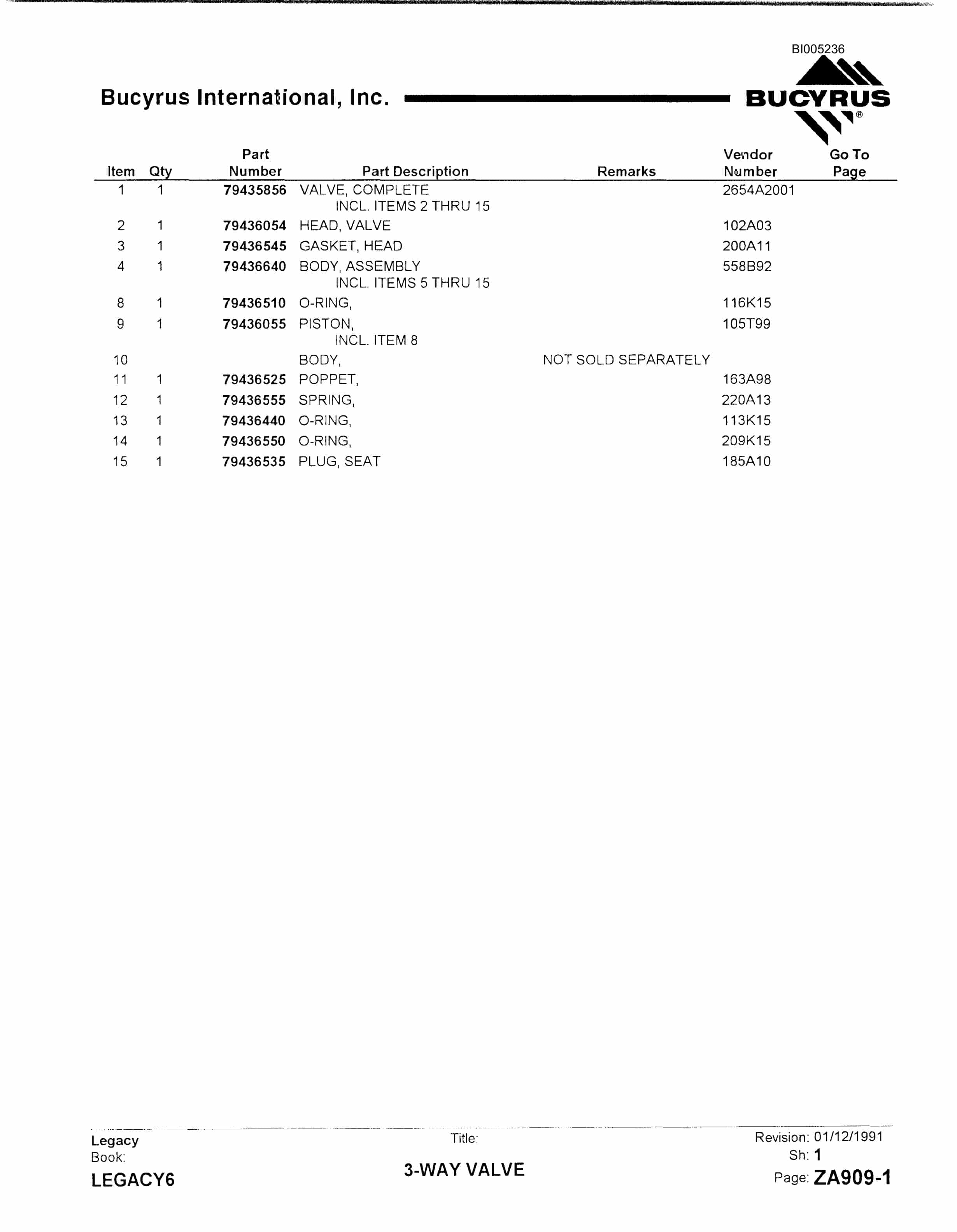 Bucyrus 45-R Rotary Drill Parts Catalog BI005236-5