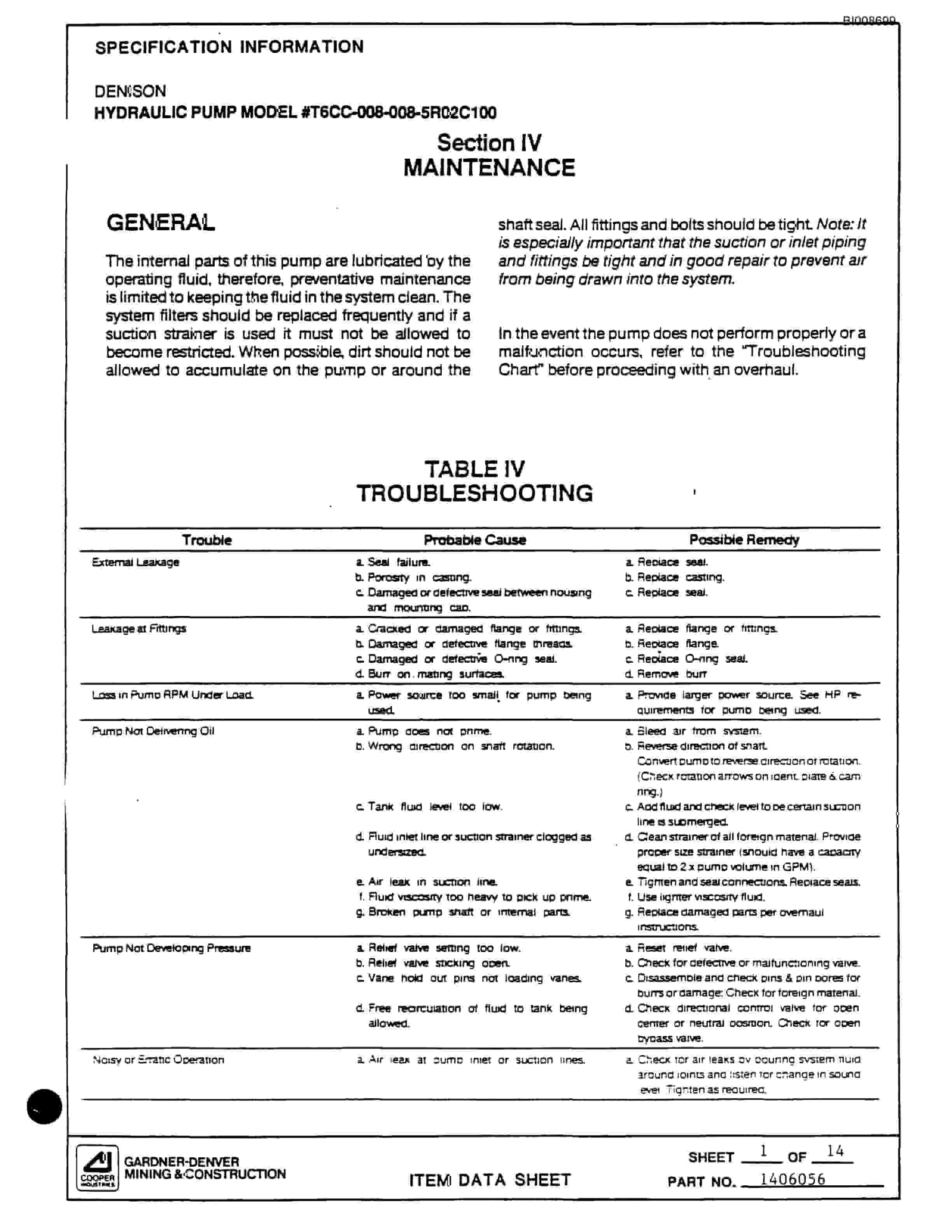 Bucyrus 45B Rotary Blasthole Drill Parts Catalog BI008699-3