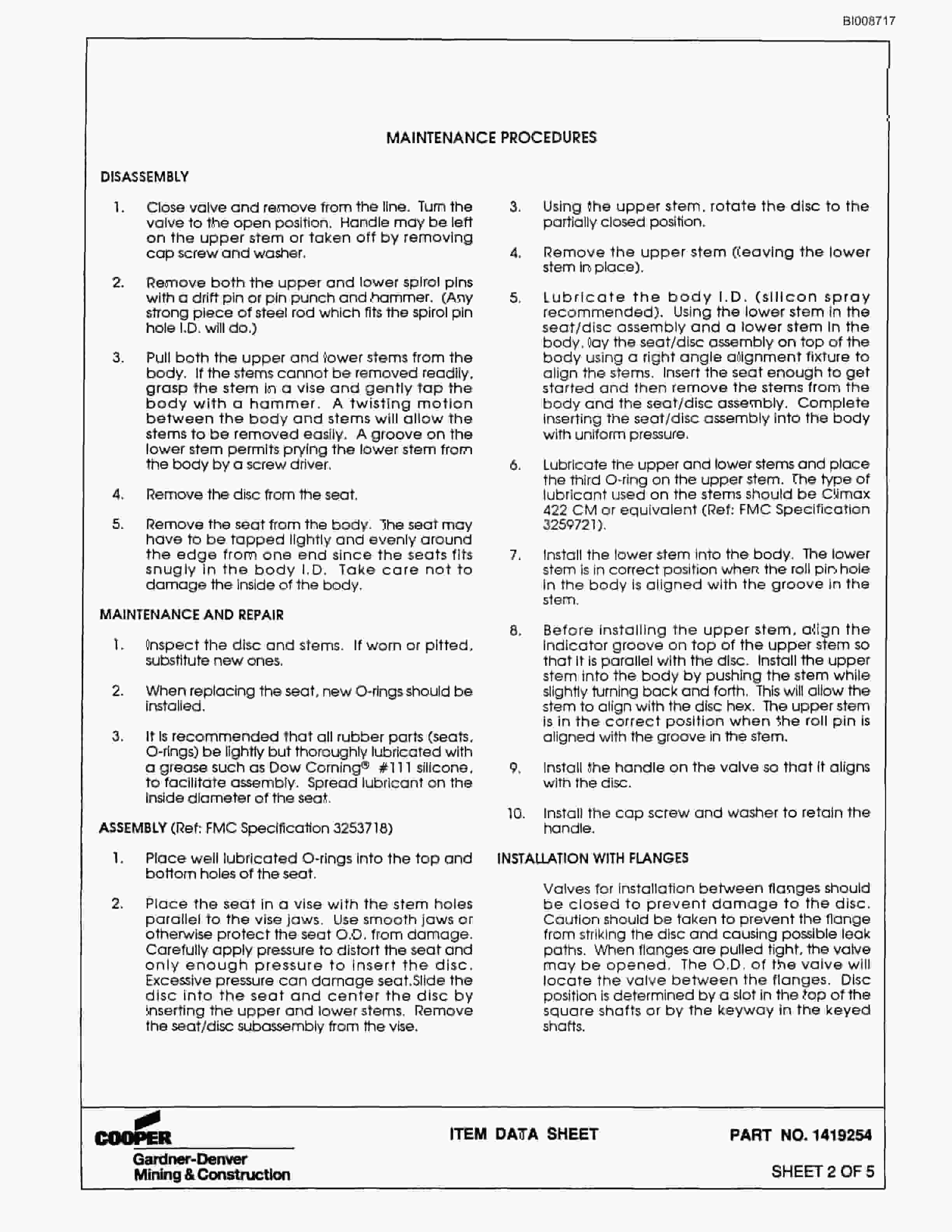 Bucyrus 45B Rotary Blasthole Drill Parts Catalog BI008717-4