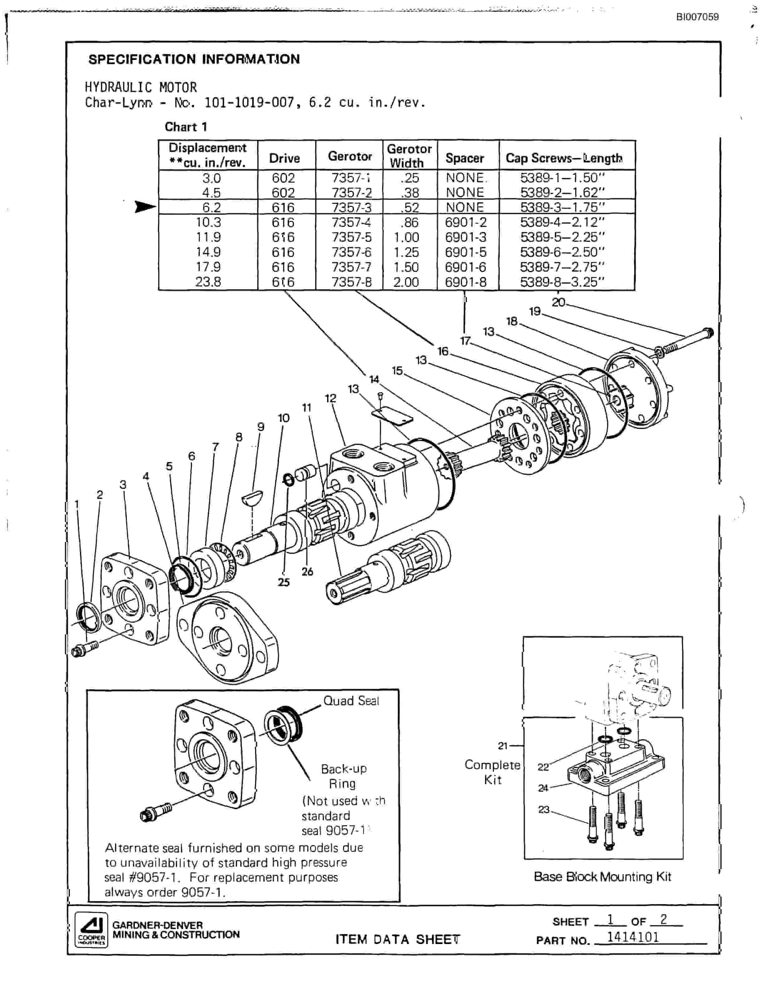 Bucyrus 45B Rotary Blasthole Parts Catalog BI007059-4