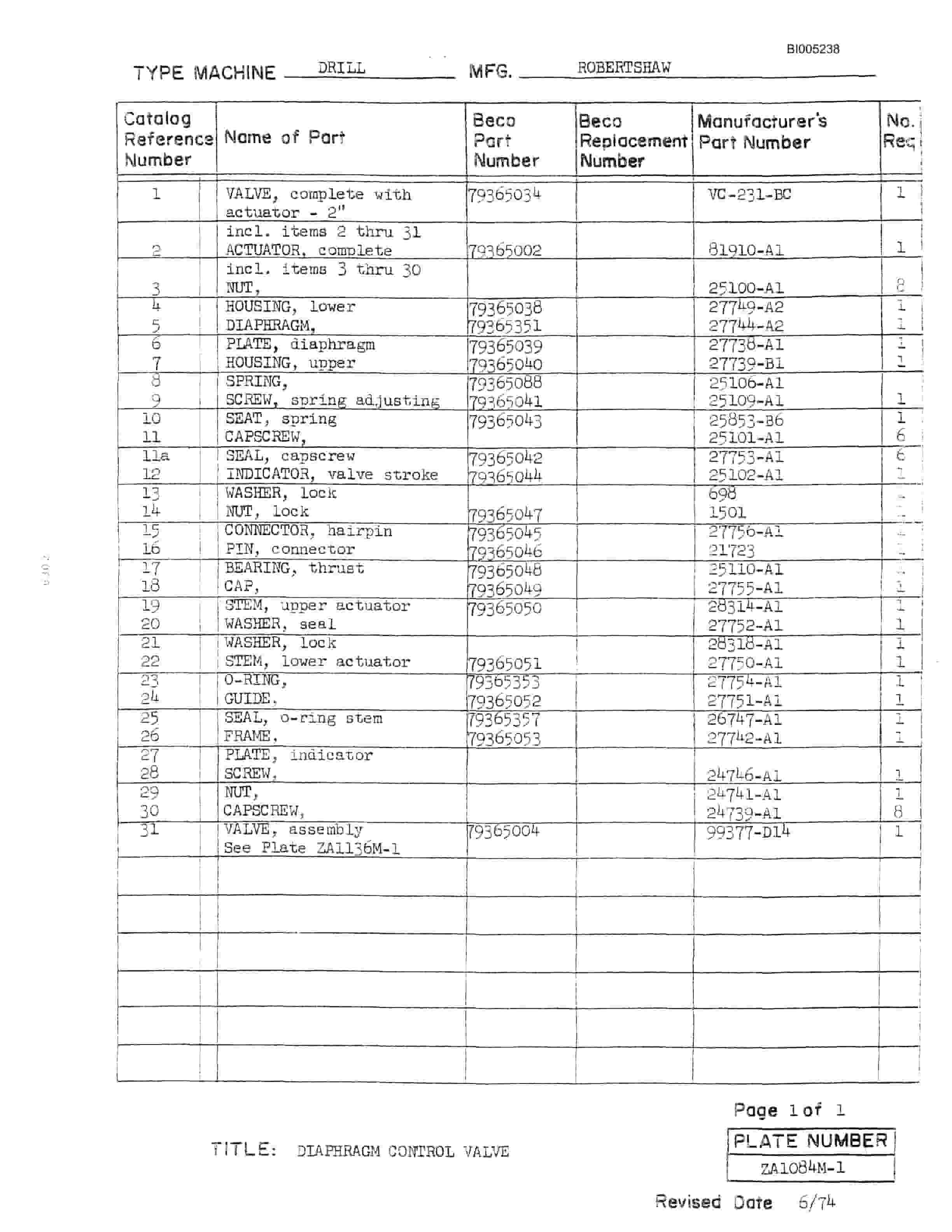 Bucyrus 45R Drill Parts Catalog BI005238-5