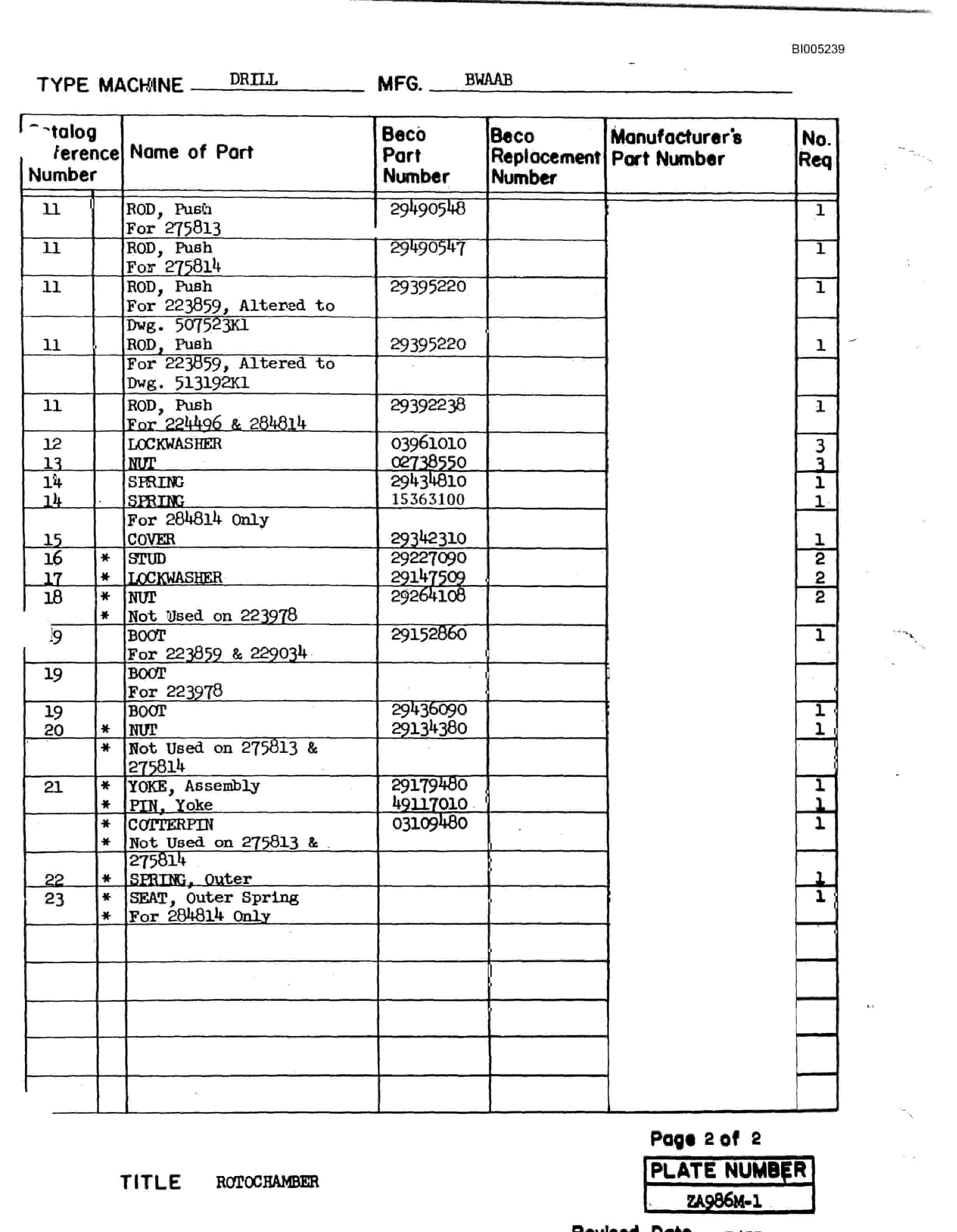 Bucyrus 45R Drill Parts Catalog BI005239-4