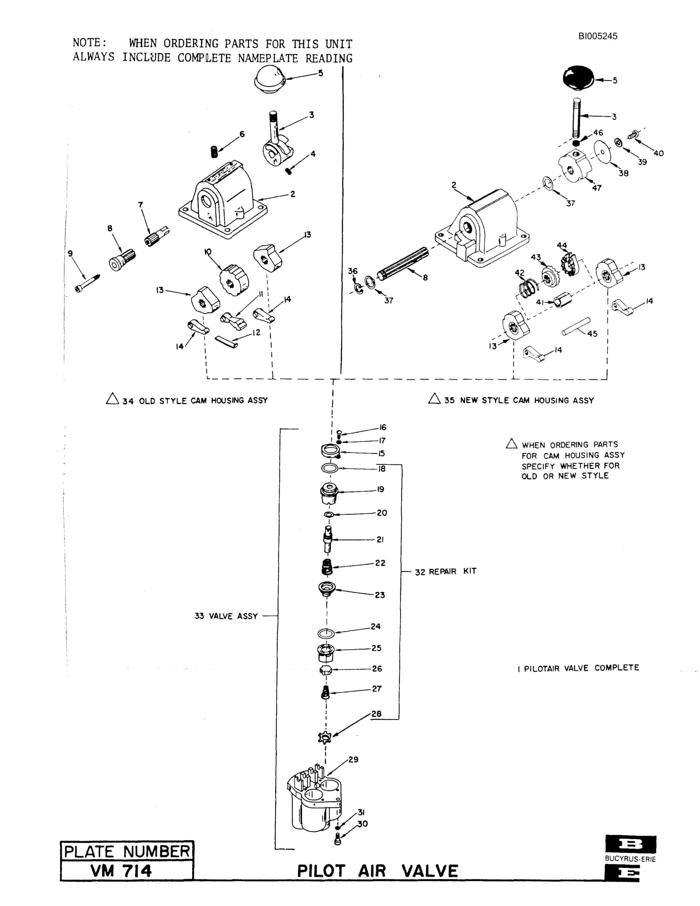 Bucyrus 45R Drill Parts Catalog BI005245-2