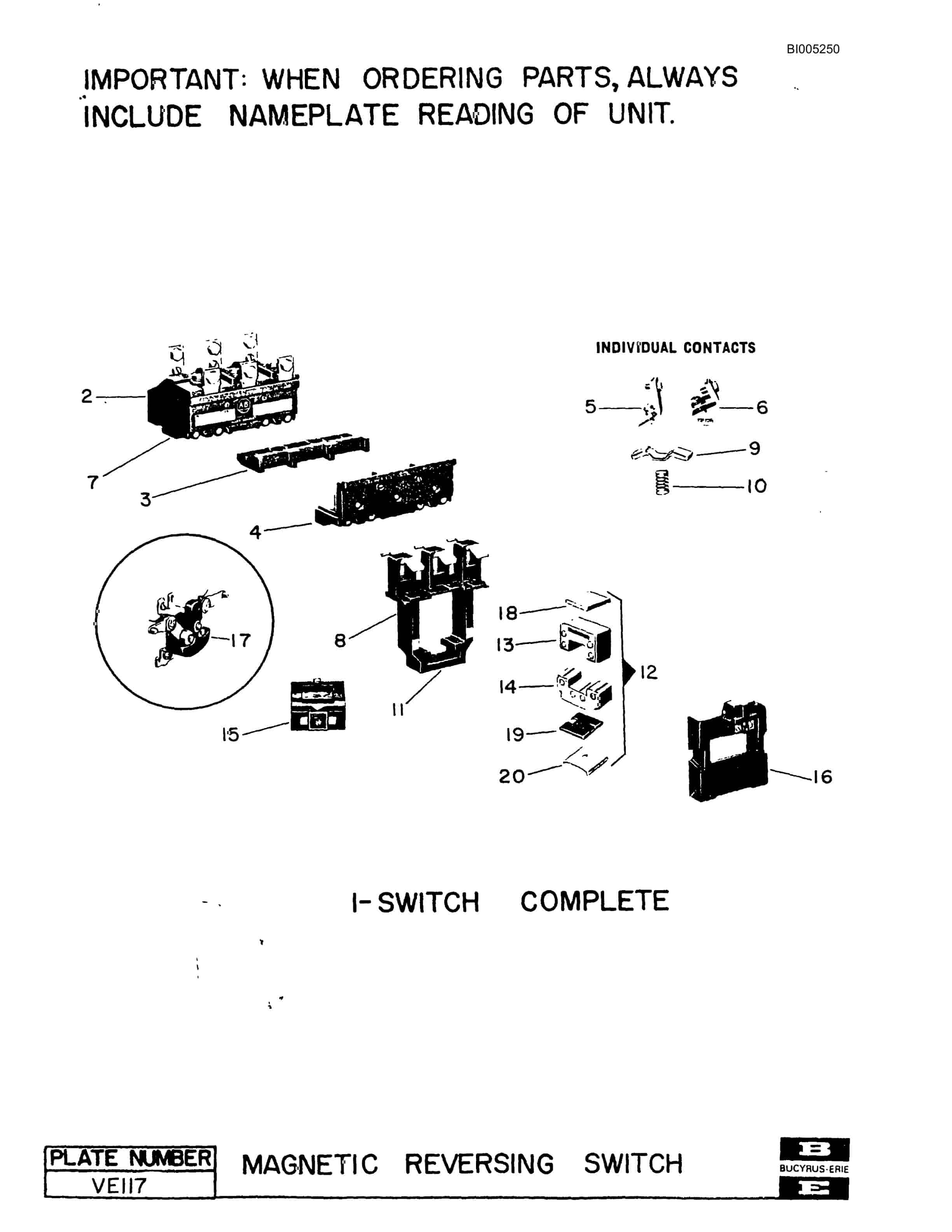 Bucyrus 45R Drill Parts Catalog BI005250-3