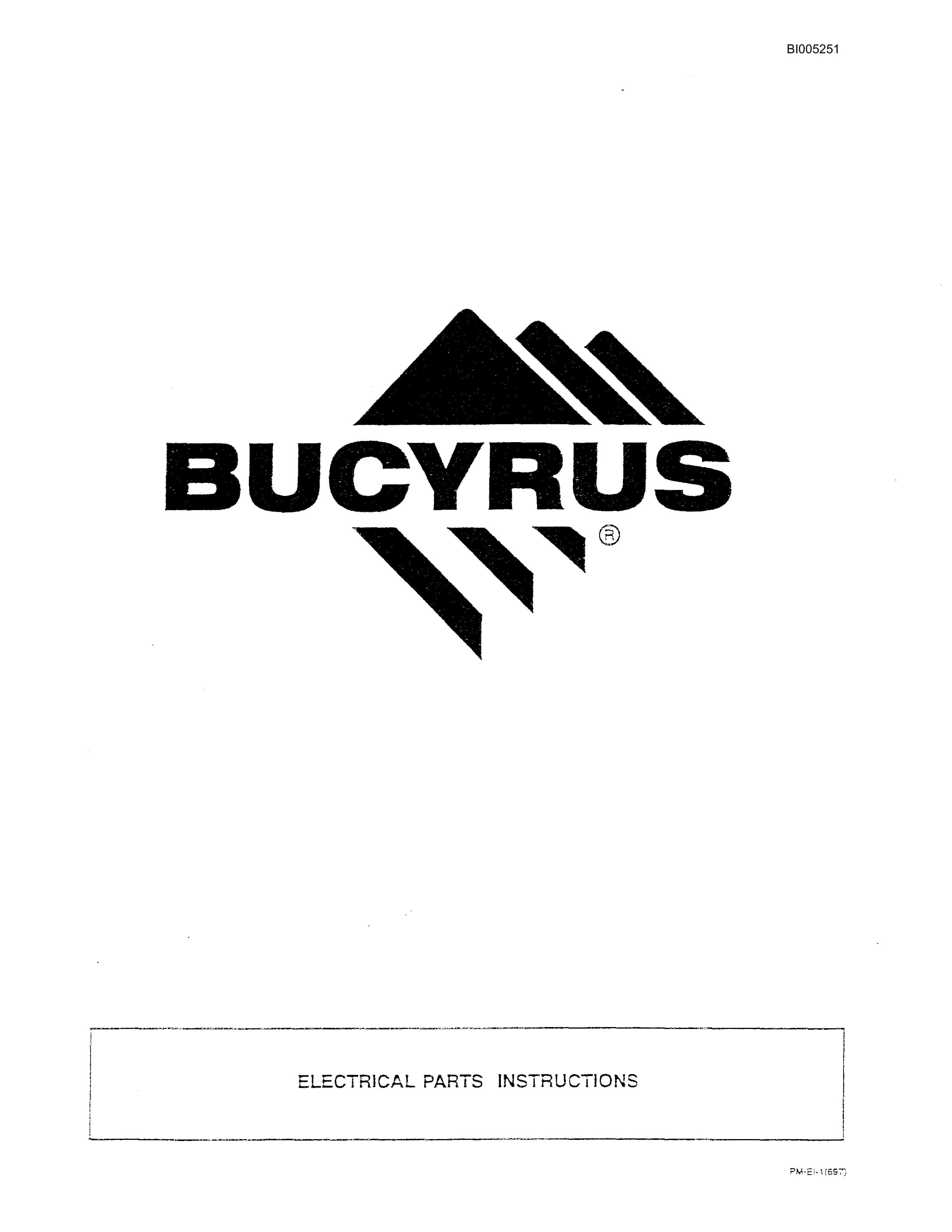 Bucyrus 45R Electric Blast Hole Drill Parts Catalog BI005251-3