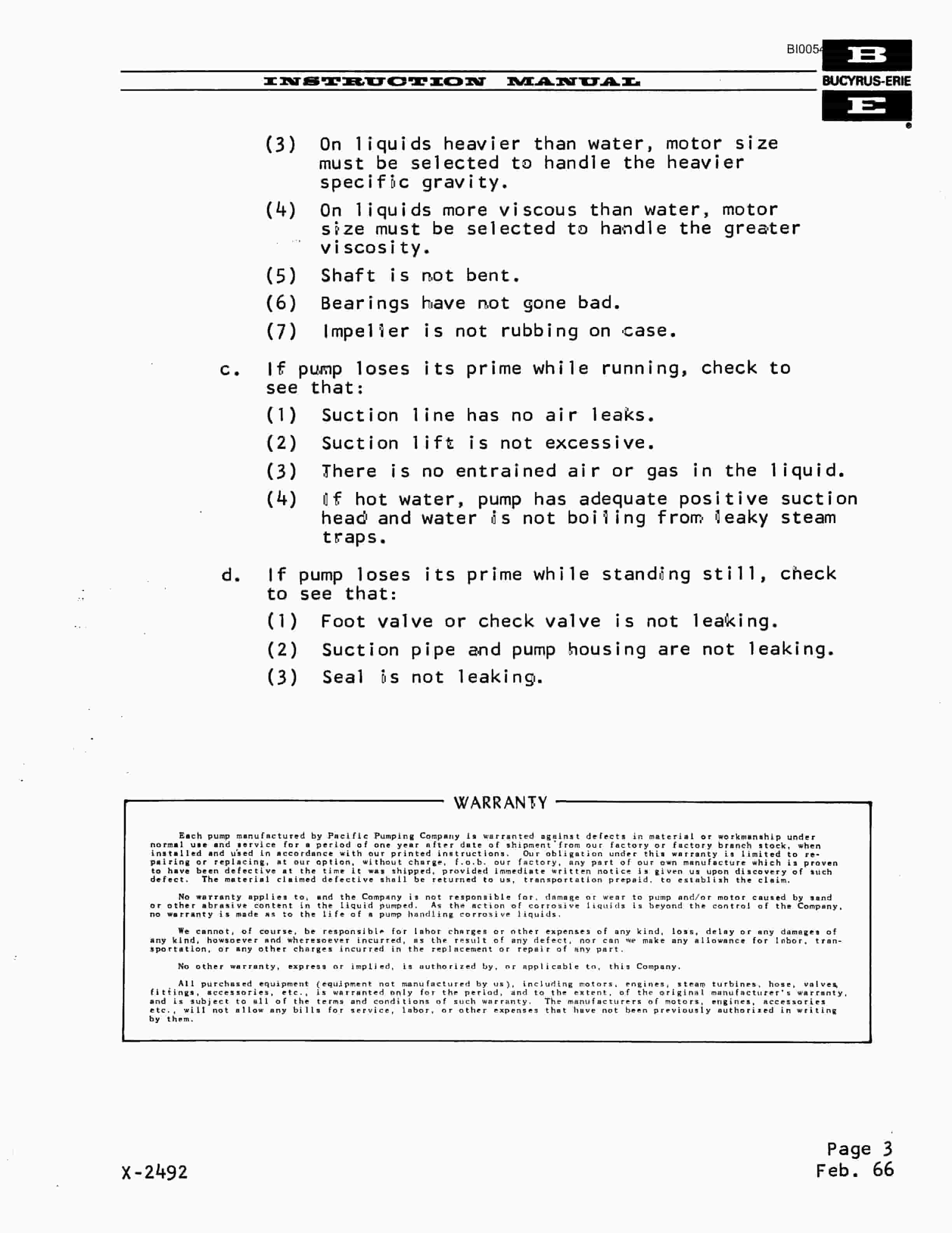 Bucyrus 45R Rotary Drill Technical Manual BI005449-5