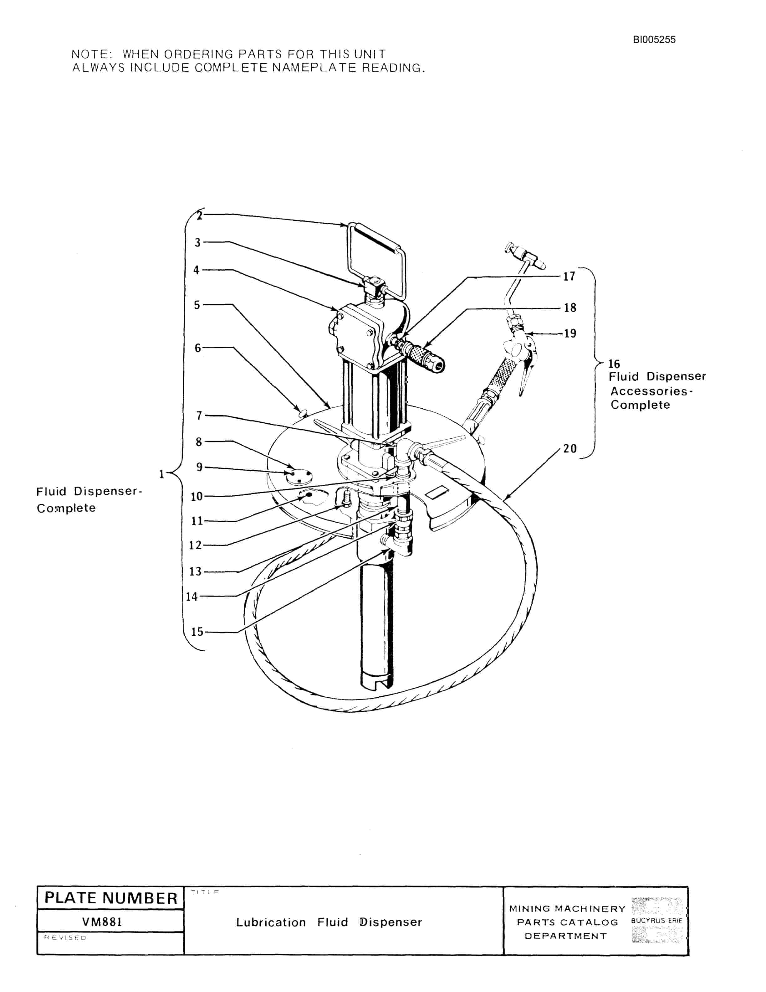 Bucyrus 47R Drill Parts Catalog BI005255-2