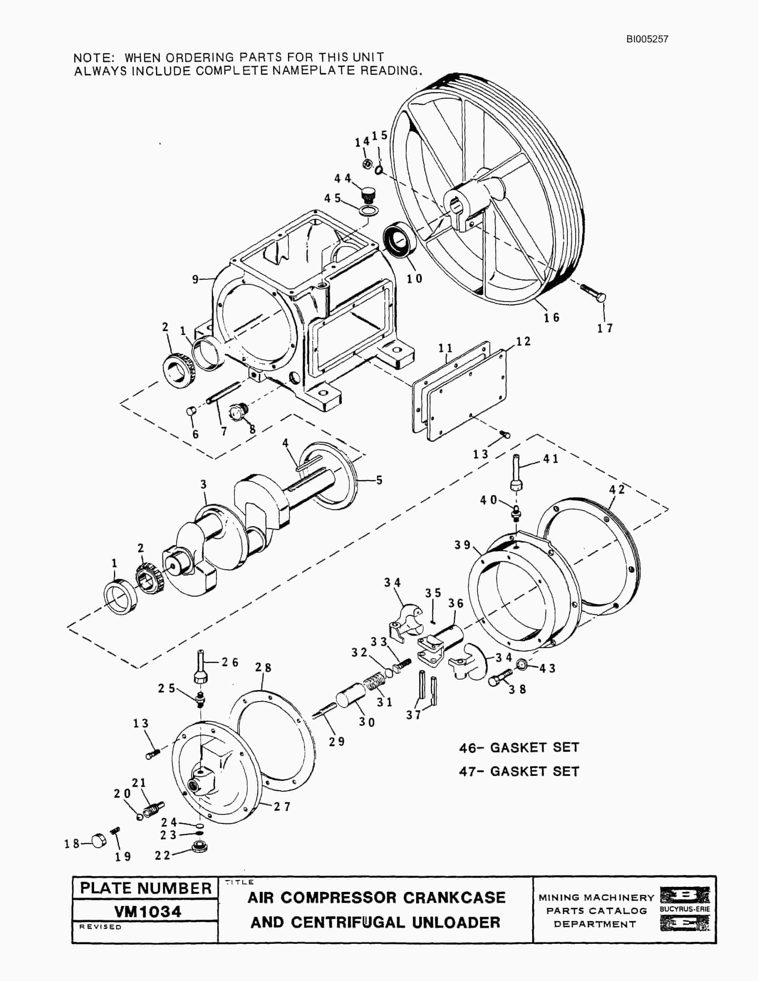 Bucyrus 47R Drill Parts Catalog BI005257-3