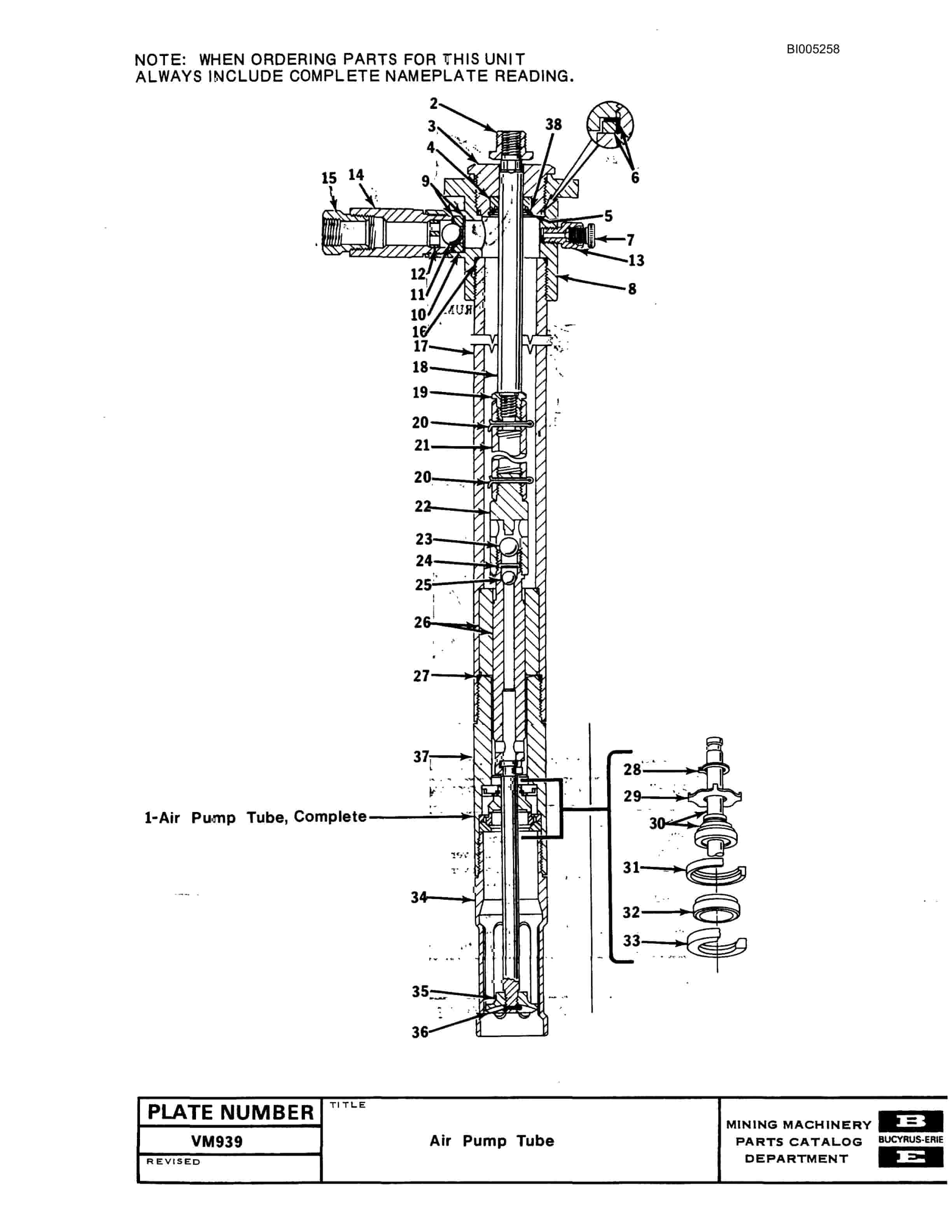 Bucyrus 47R Drill Parts Catalog BI005258-2