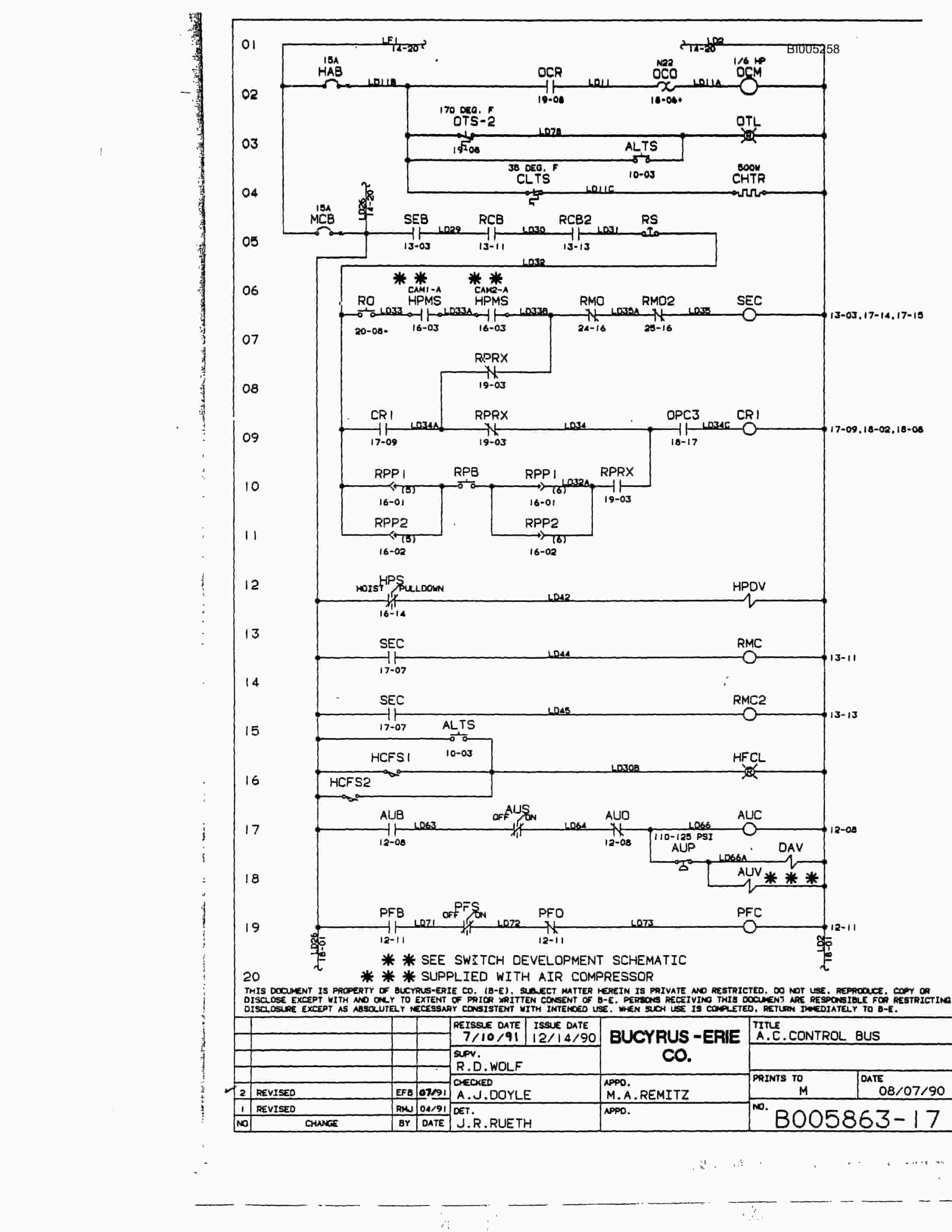 Bucyrus 47R Drill Parts Catalog BI005258-5