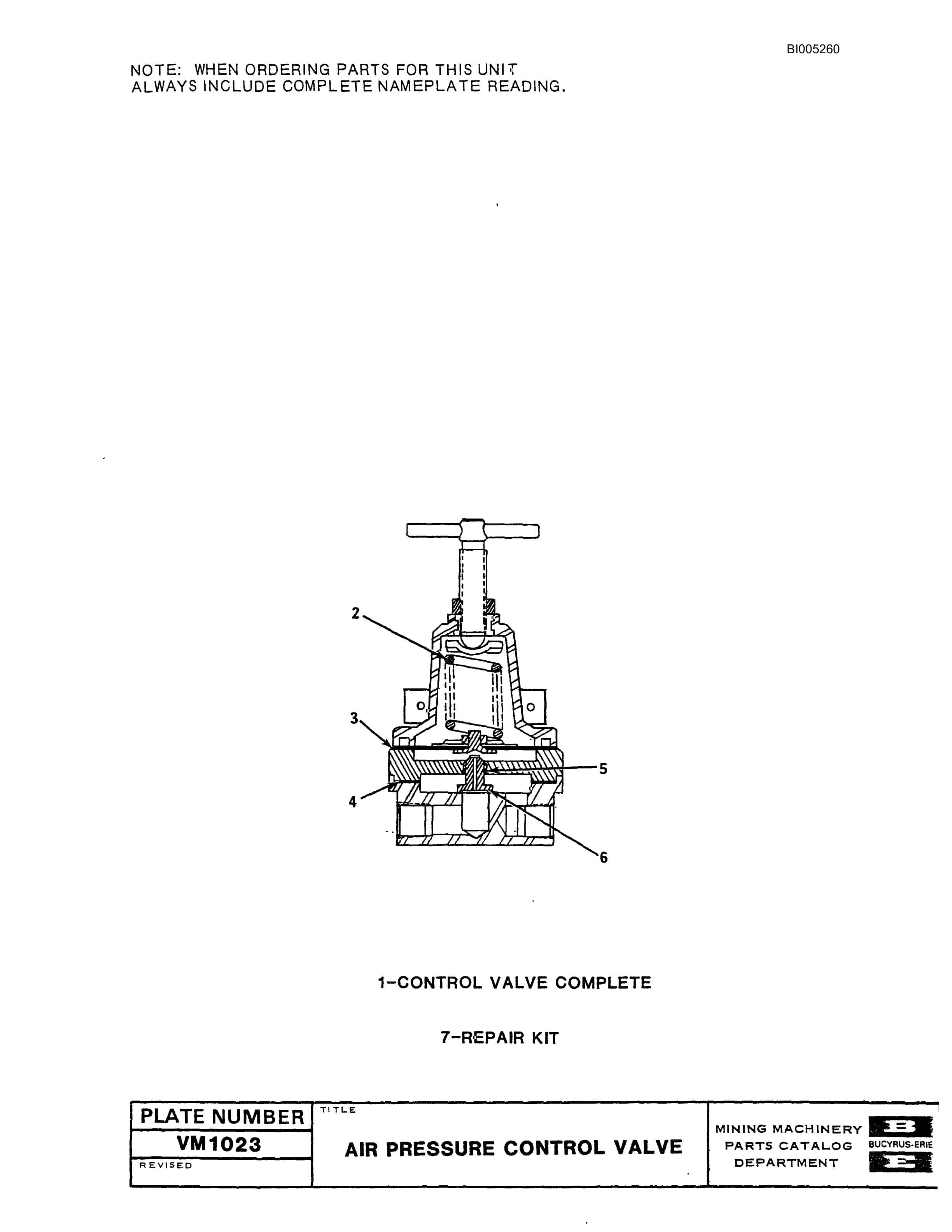 Bucyrus 47R Drill Parts Catalog BI005260-3